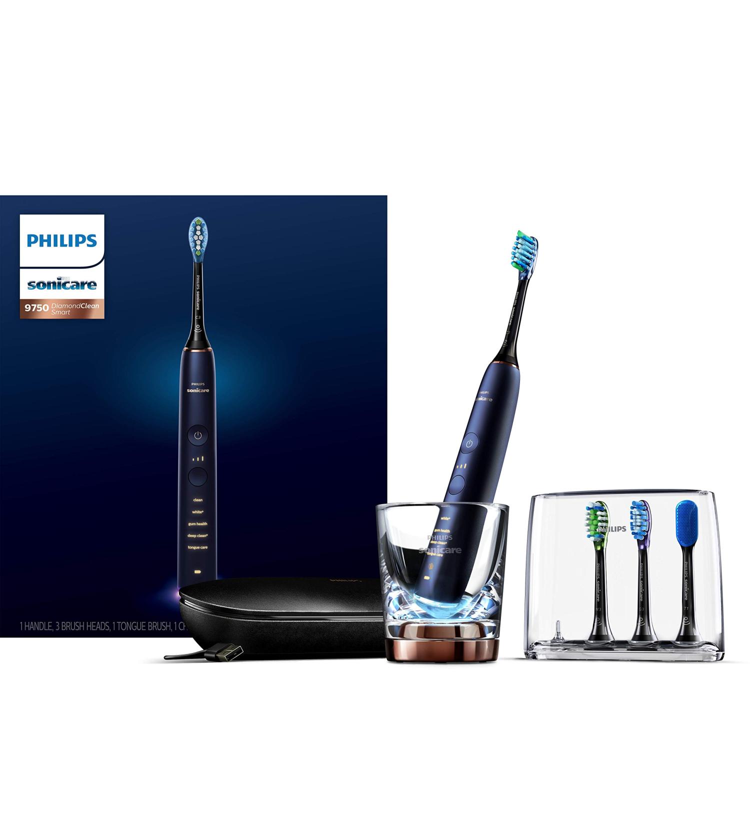 Philips Sonicare DiamondClean Smart 9750 Electric Toothbrush in Lunar Blue - HX9954/56 - Buy Online on SooperMarket.com