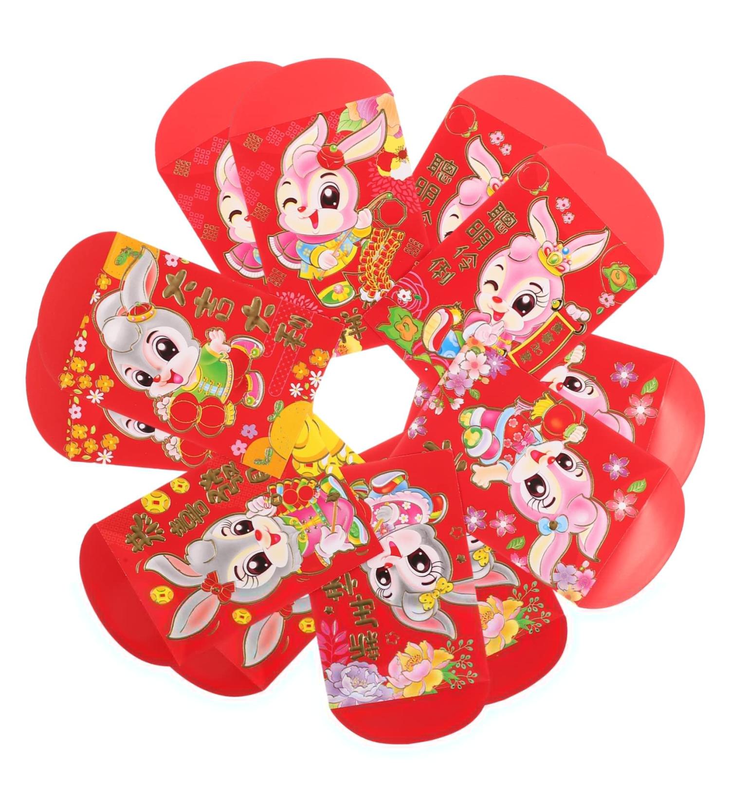 MAGICLULU 60pcs 2023 Year of The Rabbit Red Packets Bunny 2024 Year Money Bag Red Luck Money Bag Festival Red Envelope Red Envelope for The Year of Dragon Paper Personality Lai See Bag Assorted Color 1 1.5X8X0.1CM - Buy Online on SooperMarket.com