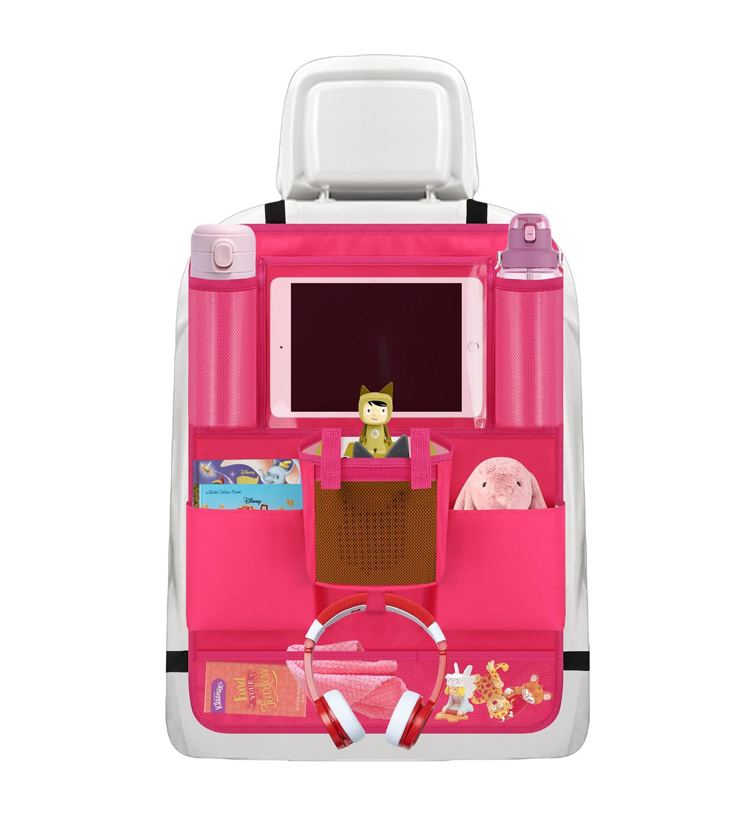 Toniebox Car Organiser - Pink Seat Back Holder with Tablet & Headphones Hook | UK Kids Toy Storage Case for Tonies Characters - Buy Online on SooperMarket.com