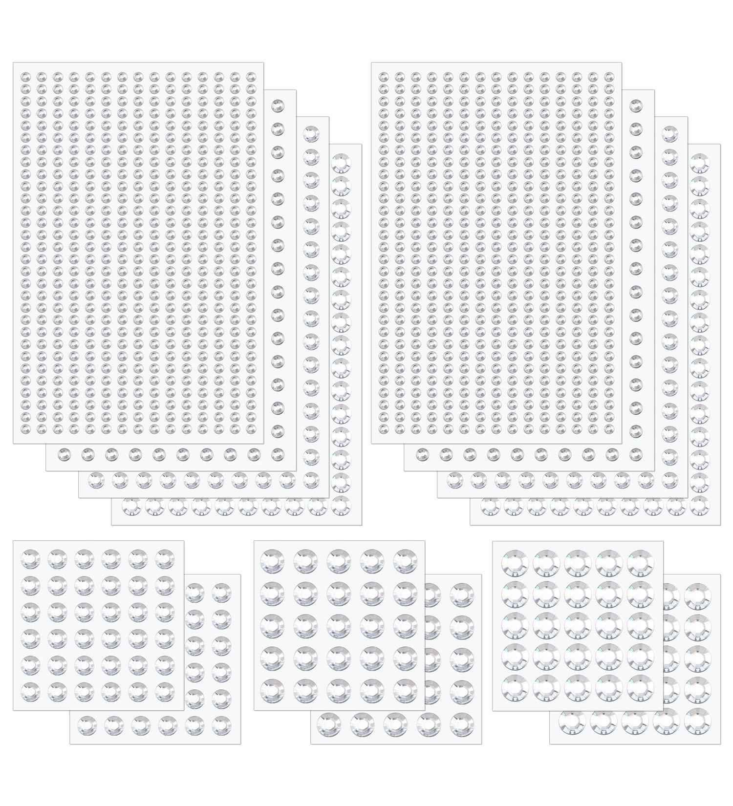 14 Sheets Forehead Stickers Jewels 7 Sizes Face Stickers Gems Stick On Self Adhesive Face Rhinestones Clear Face Gemstones Acrylic Diamond Stickers for Makeup Beauty Eyes Nail Hair Decoration - Buy Online on SooperMarket.com