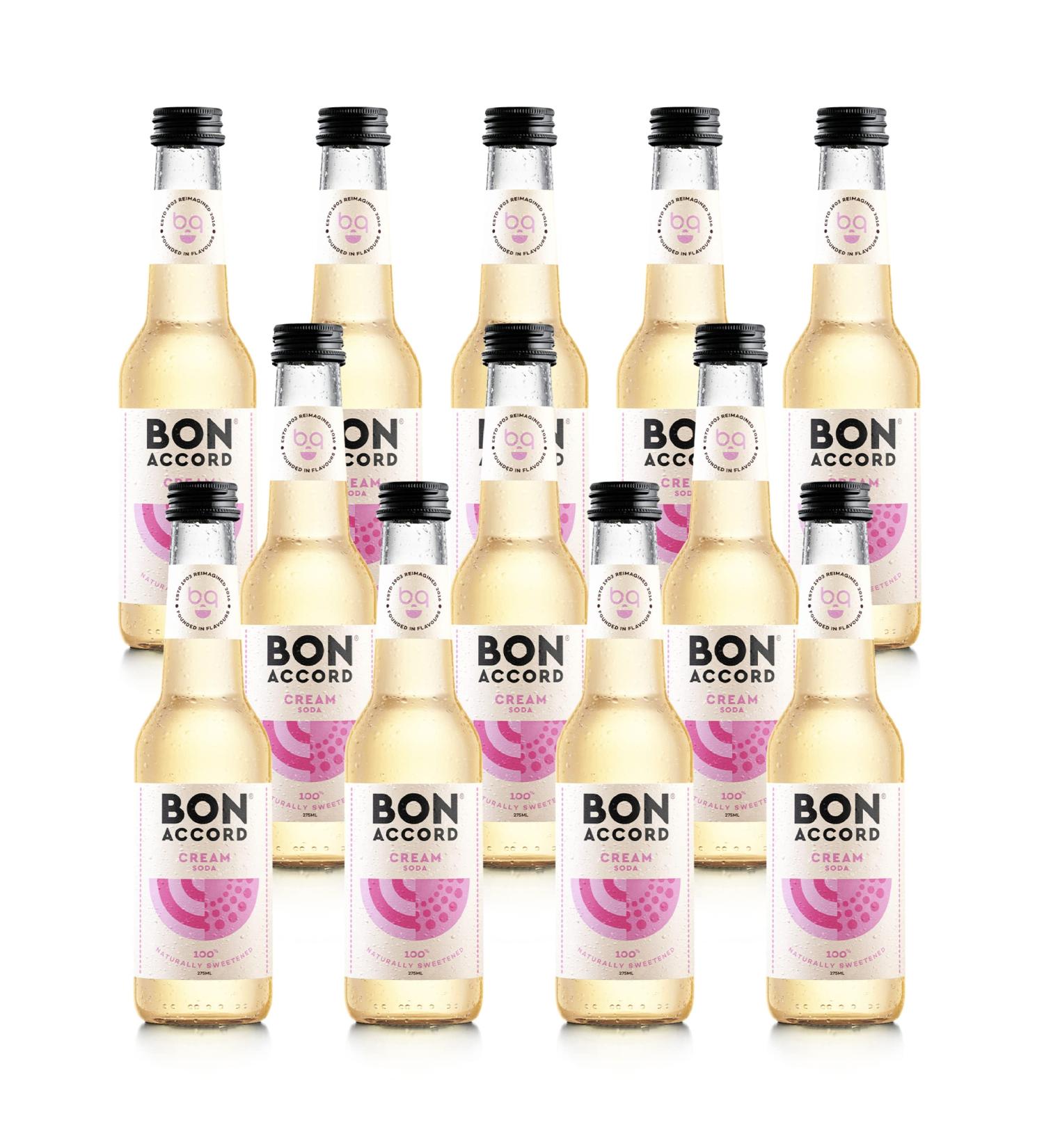 Cream Soda 275ml Pack of 12 From Bon Accord Plant Based Cream Soda Fizzy Soft Drink with Natural Flavours and No Artificial Sweeteners - Buy Online on SooperMarket.com