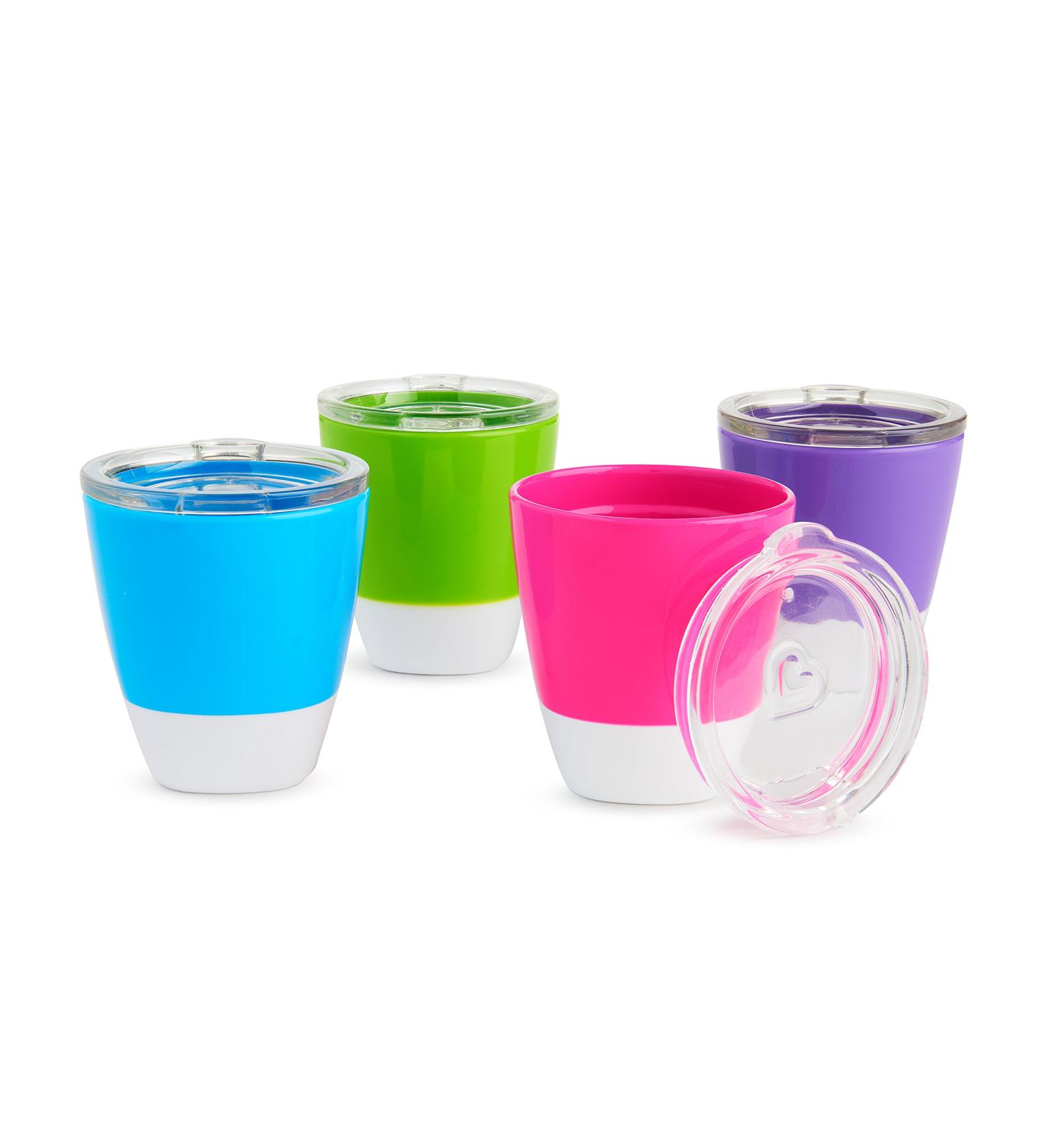 Munchkin Splash Open Toddler Cups 7oz Multicolored 4 Pack with Training Lids - Buy Online on SooperMarket.com