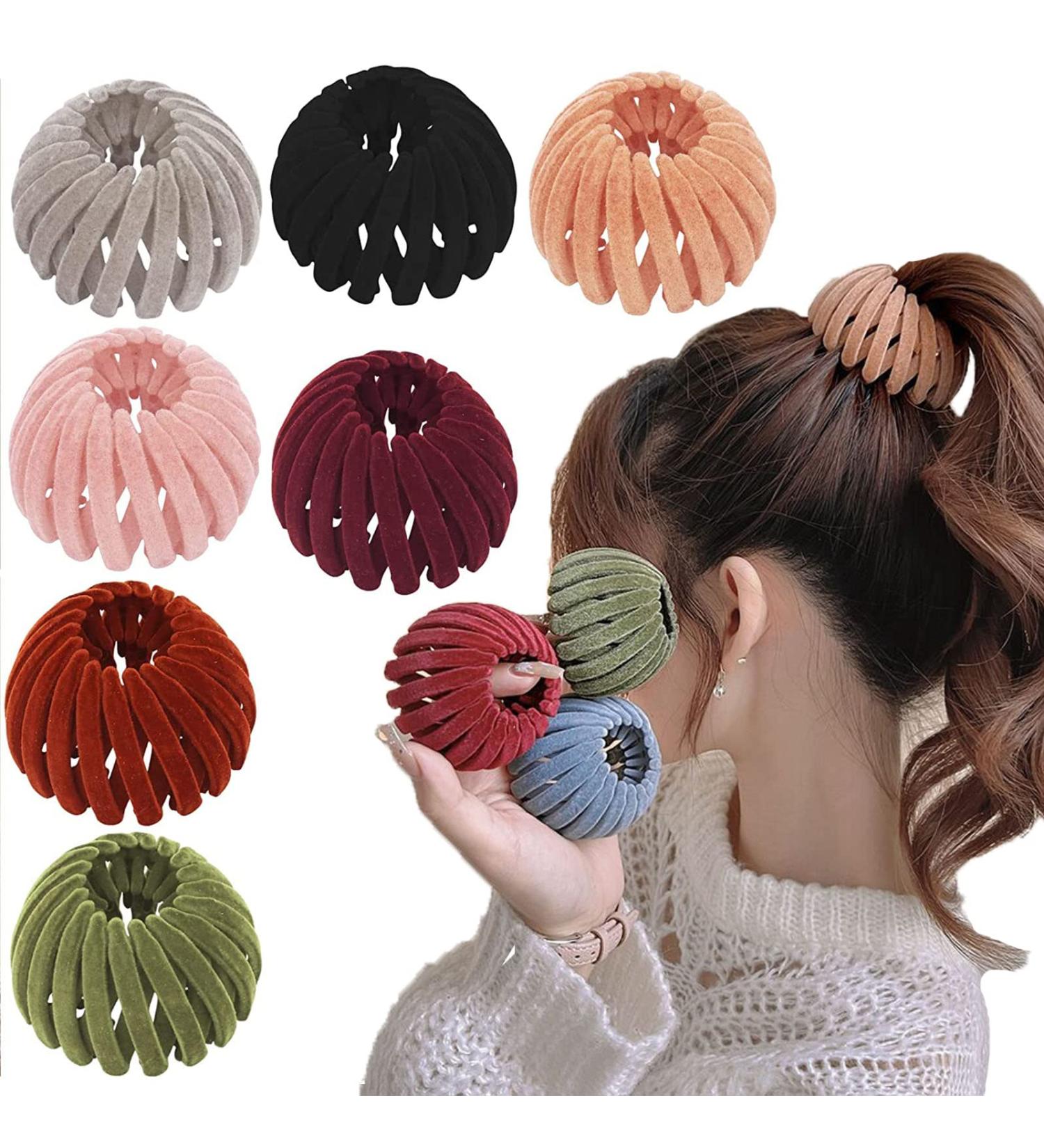 7pcs Zabernim Hair Holder Birds Nest Magic Hair Clip for Women - Expandable Velvet Bun Claw for Girls - Vintage Ponytail Holder Hairpin Buckles - Buy Online on SooperMarket.com
