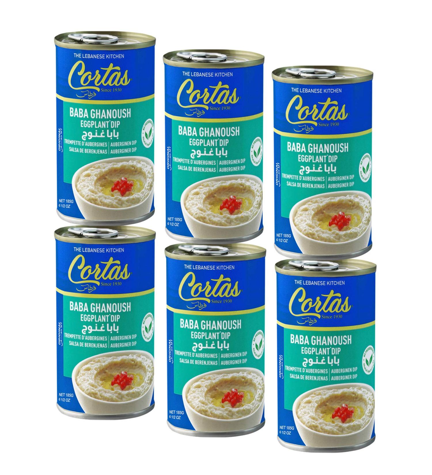 Cortas Baba Ghanoush Eggplant Dip 6.5 oz - Pack of 6 | Authentic Middle Eastern Flavor - Buy Online on SooperMarket.com