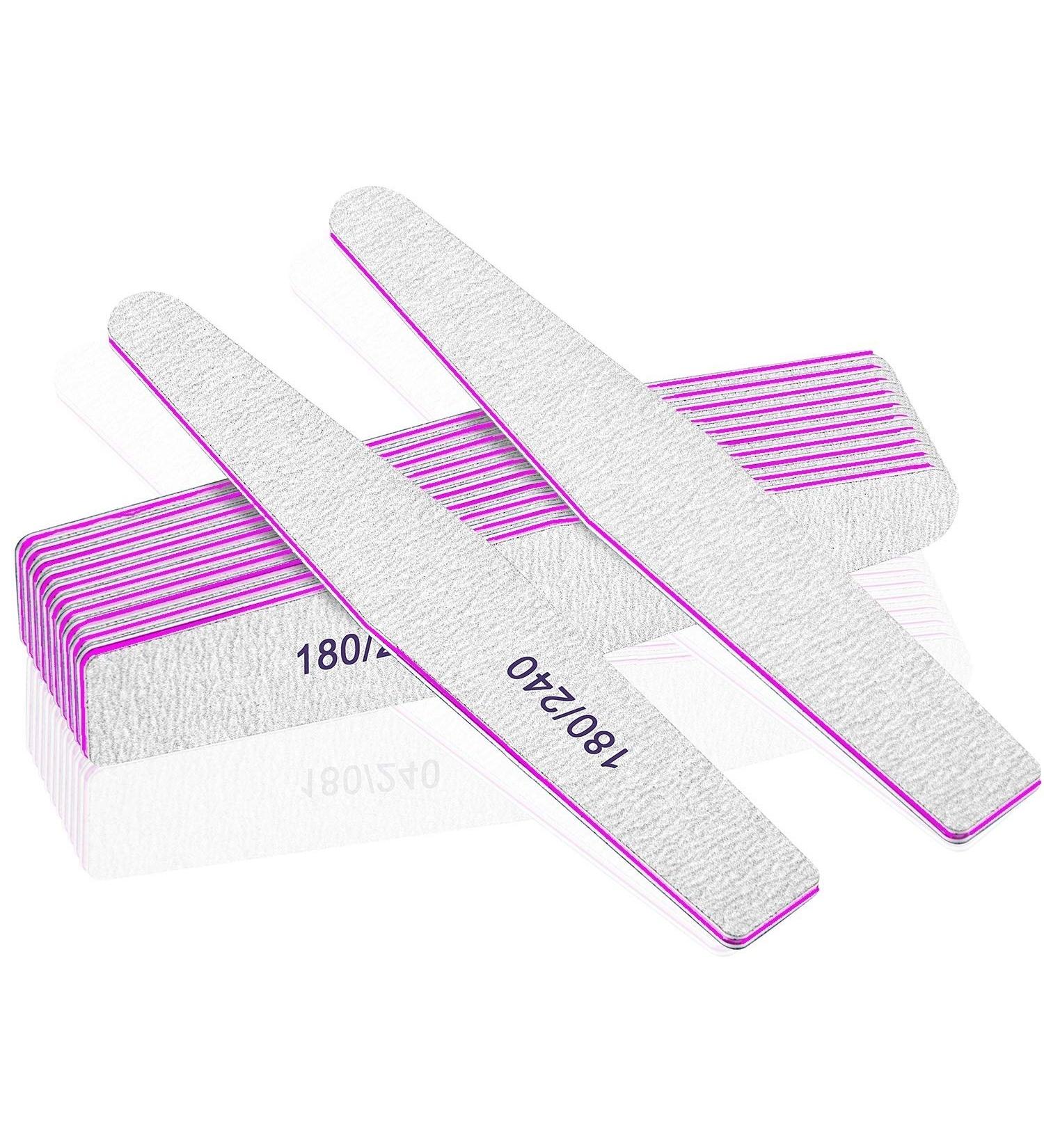 12-Piece Double-Sided Nail Files Set | Washable & Reusable 180/240 Grit for Nail Art | Professional Quality for Salon & Home Use - Buy Online on SooperMarket.com