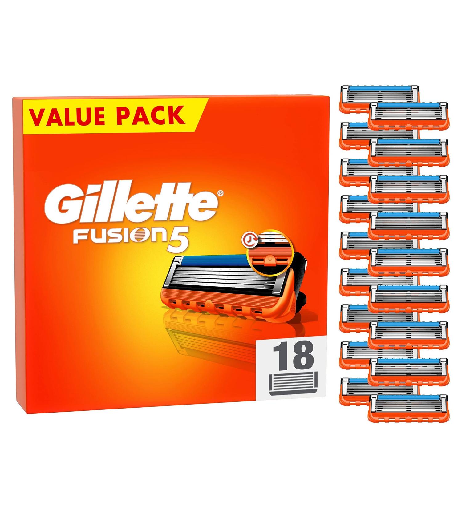 Buy Gillette Fusion 5 Razor Blades - 18 Replacement Blades for Men | Made in Germany - Best for Wet Razors - Buy Online on SooperMarket.com