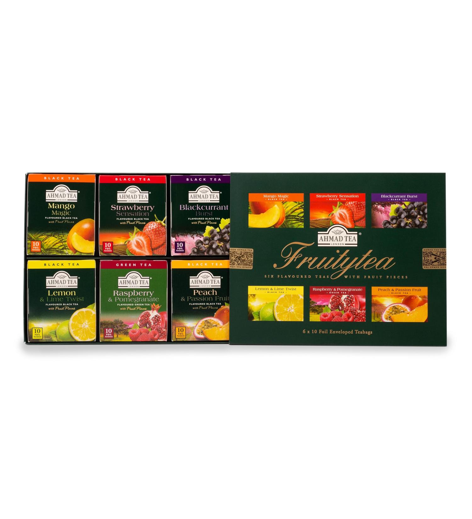 Ahmad Tea Fruit Tea Selection Pack | Fruity Black teas Fruity Green teas | Perfect fruit tea gift | 60 Teabag Sachets | 6 Flavours Fruit Tea Selection 60 Count (Pack of 1) - Buy Online on SooperMarket.com