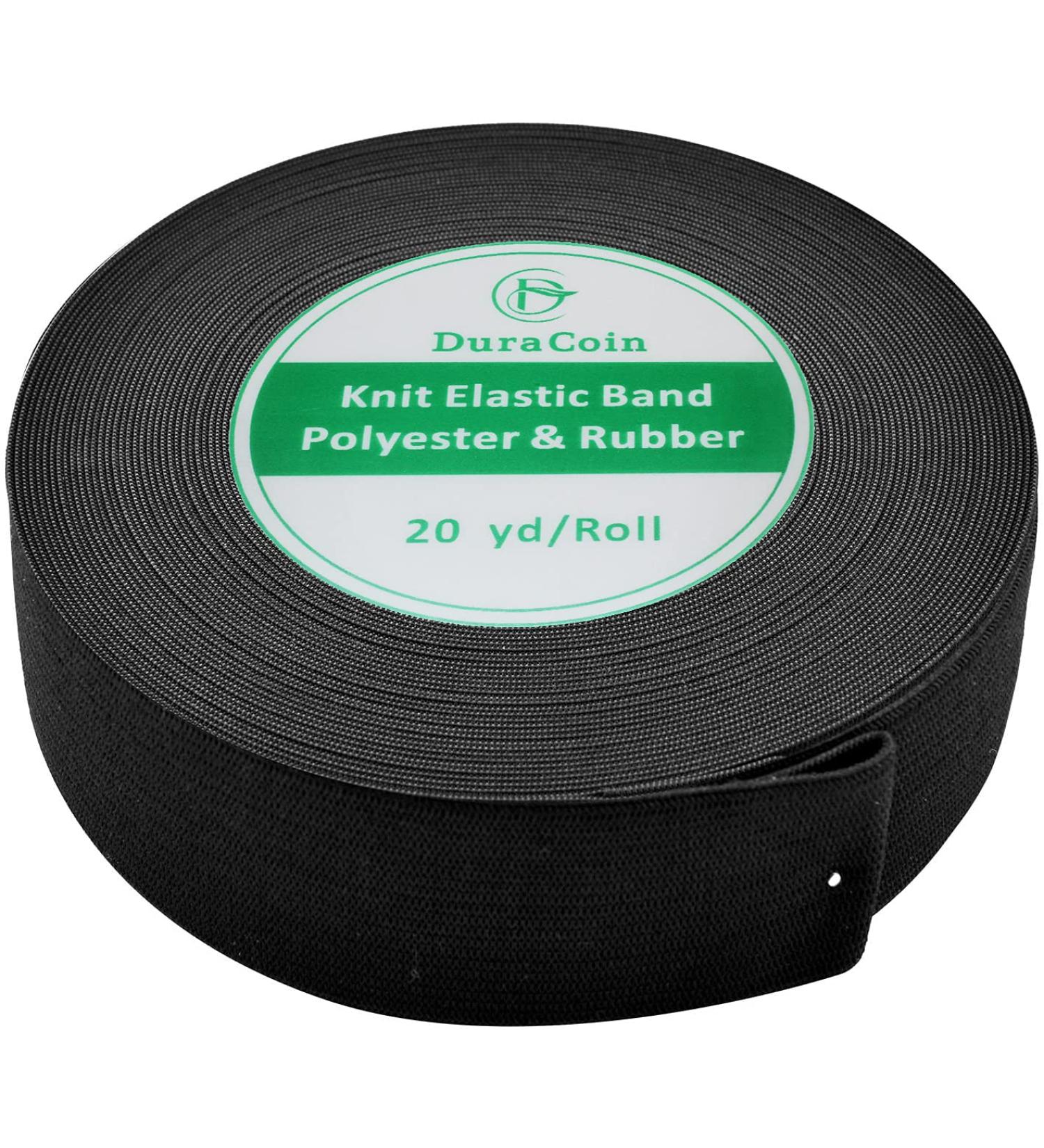 DuraCoin Elastic Bands - 20 Yard x 1.5 inch Black Elastic for Sewing, Knitting, Wig Making, and Spool - Buy Online on SooperMarket.com