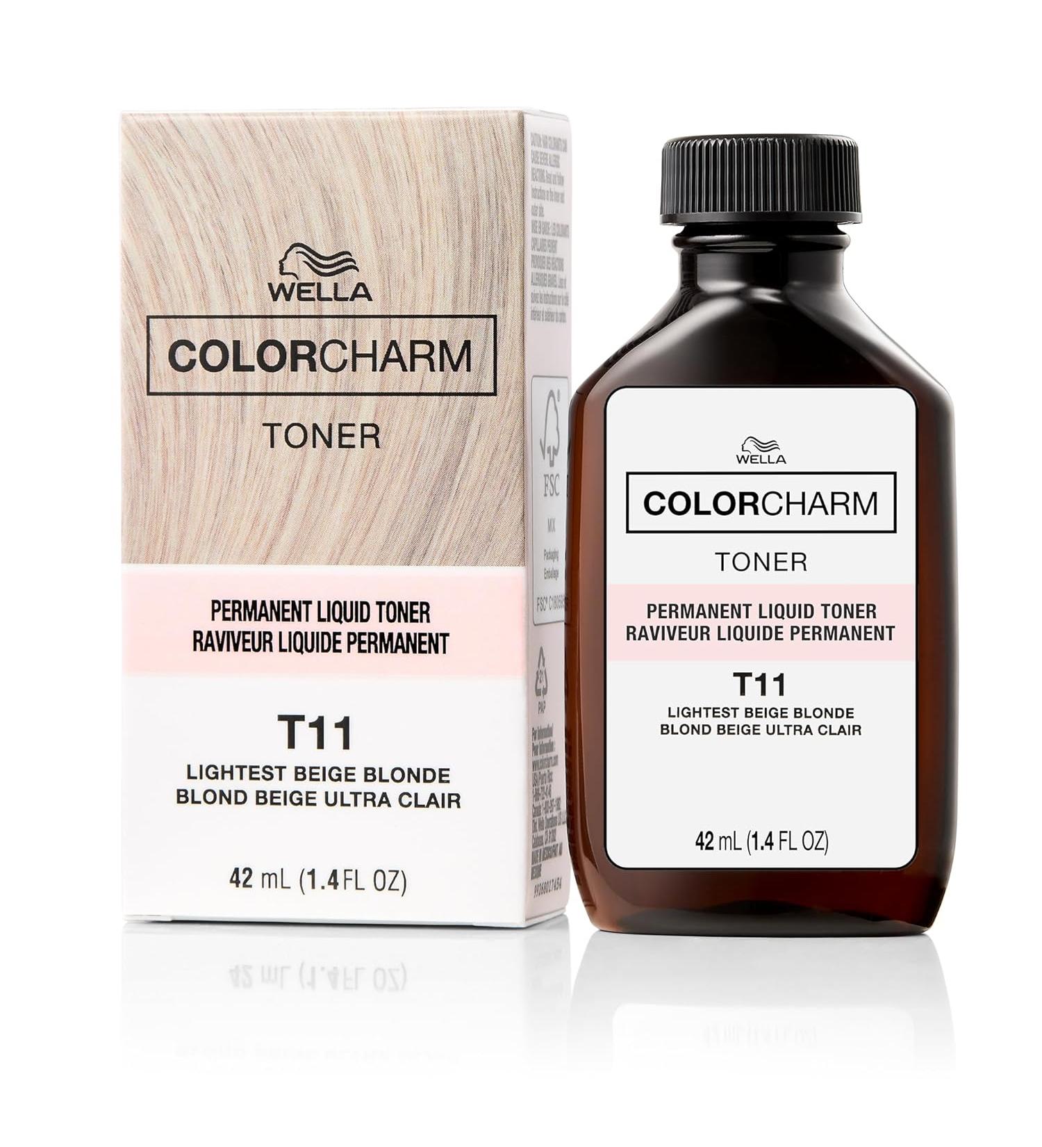 WELLA Color Charm T11 Lightest Beige Blonde Hair Toner 1.4 oz - Brass Neutralizing with Liquifuse Technology - Buy Online on SooperMarket.com