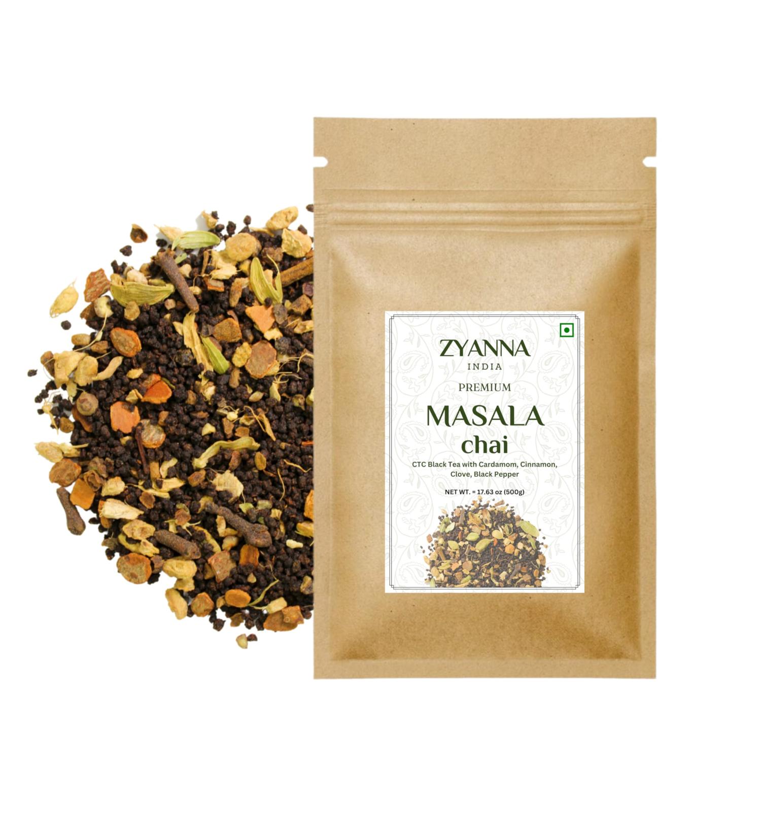 Zyanna Masala Chai Tea - Premium Assam Tea Blend with Indian Masala Spices (8.8oz - 125 Cups) - Buy Online on SooperMarket.com
