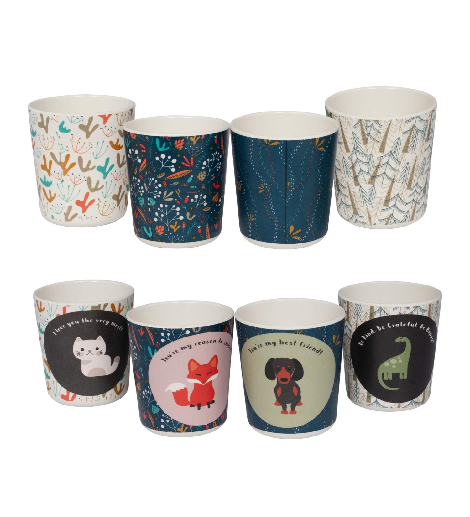 BeeBon Beauty Home Eco-Friendly Bamboo Kids Cups 8 Oz - Set of 4 - Buy Online on SooperMarket.com