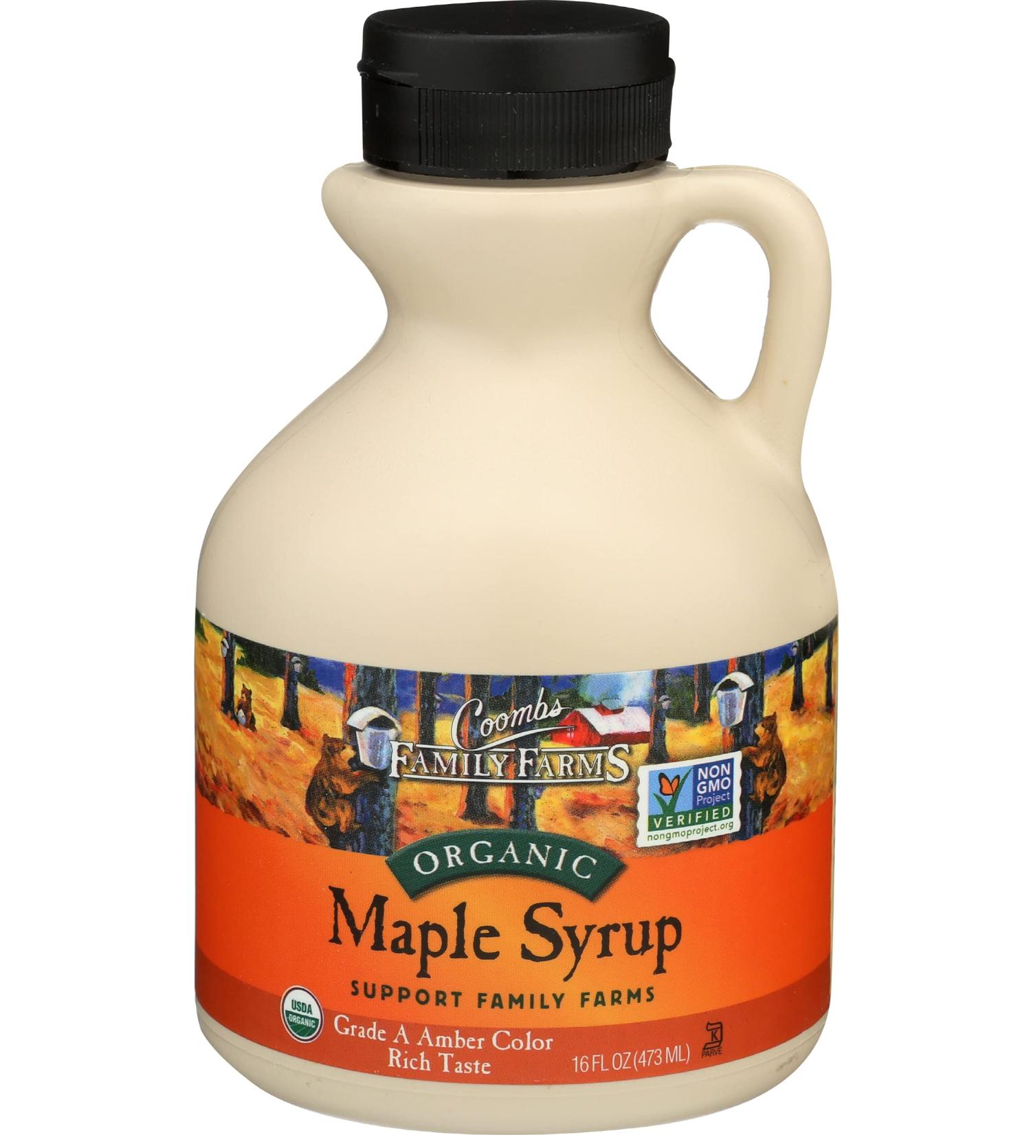 Coombs Family Farms Organic Maple Syrup Grade A Amber - 16 Fl Oz | Rich Flavor - Buy Online on SooperMarket.com