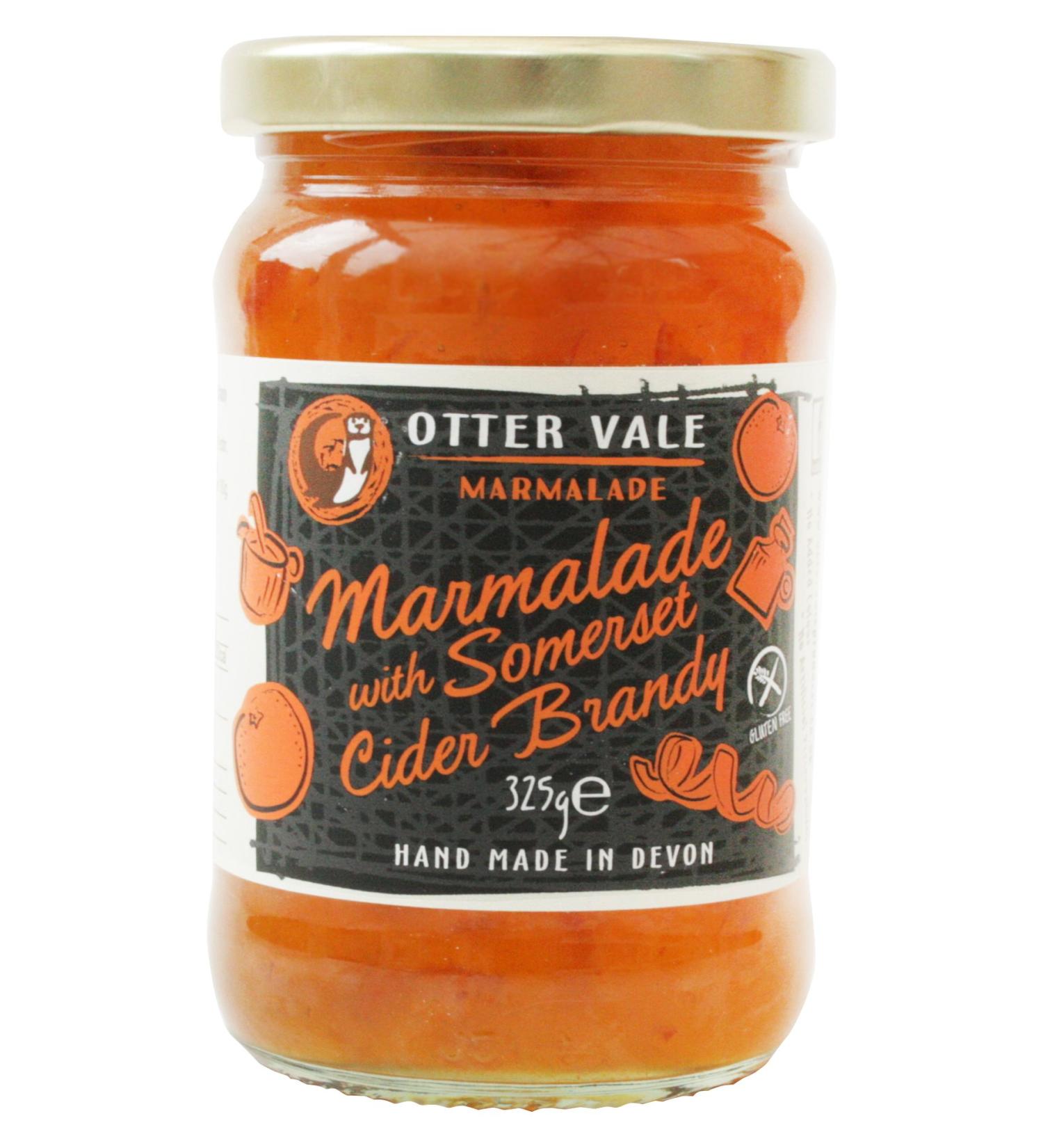 Otter Vale Marmalade with Somerset Cider Brandy orange fruit and a splash of regional brandy hand-made in Devon gluten-free 315g glass jar