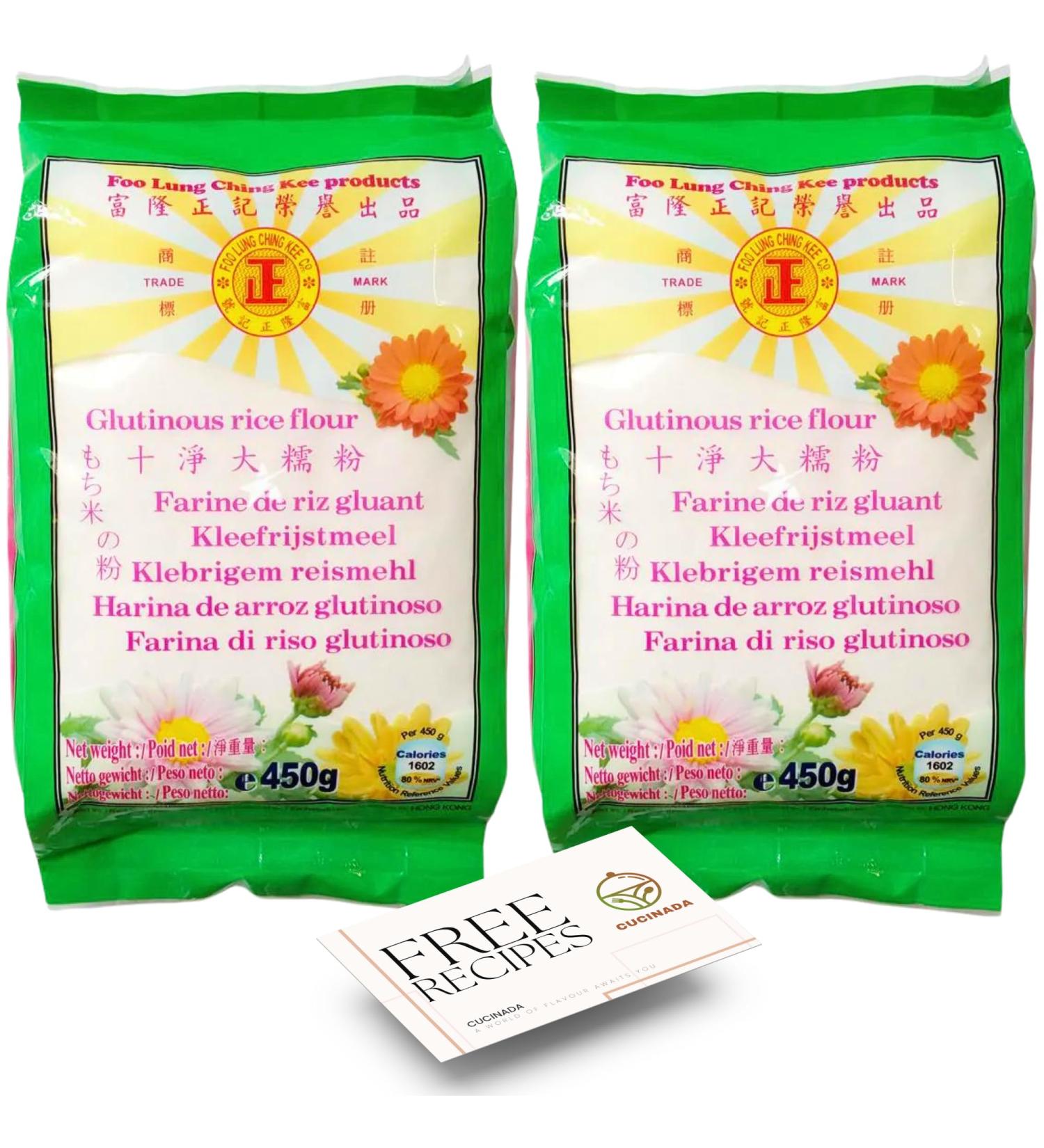 Glutinous Rice Flour 2 Packs (2 x 450g) | Rice Flour for Baking and Cooking | Mochiko Sweet Rice Flour with Chewy Texture for Desserts | Rice Flour Gluten Free - Buy Online on SooperMarket.com