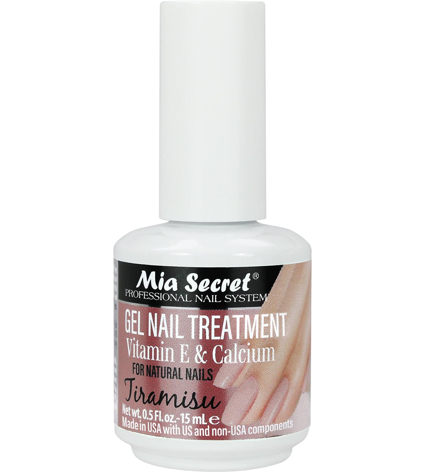 Mia Secret Gel Nail Treatment with Vitamin E and Calcium  15ml - Gel Nail Polish with Vitamin E and Calcium - Nail Repair and Strengthening Gel for Nails (Tiramisu)