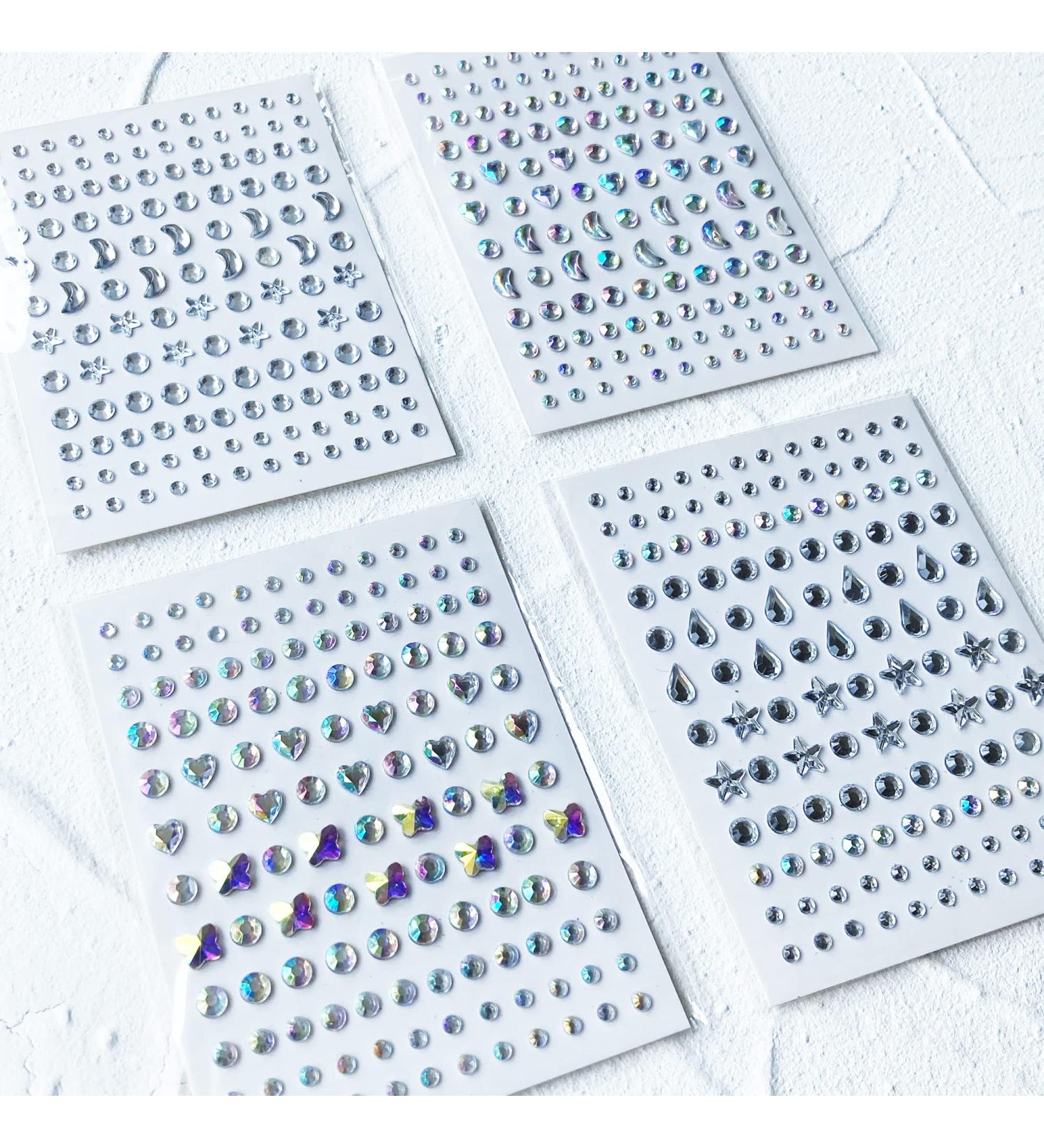 Self Adhesive Face and Body Gems - Moon, Star, Heart, Butterfly Rhinestone Decorations for DIY Makeup, Nail Art, Crafts - Buy Online on SooperMarket.com
