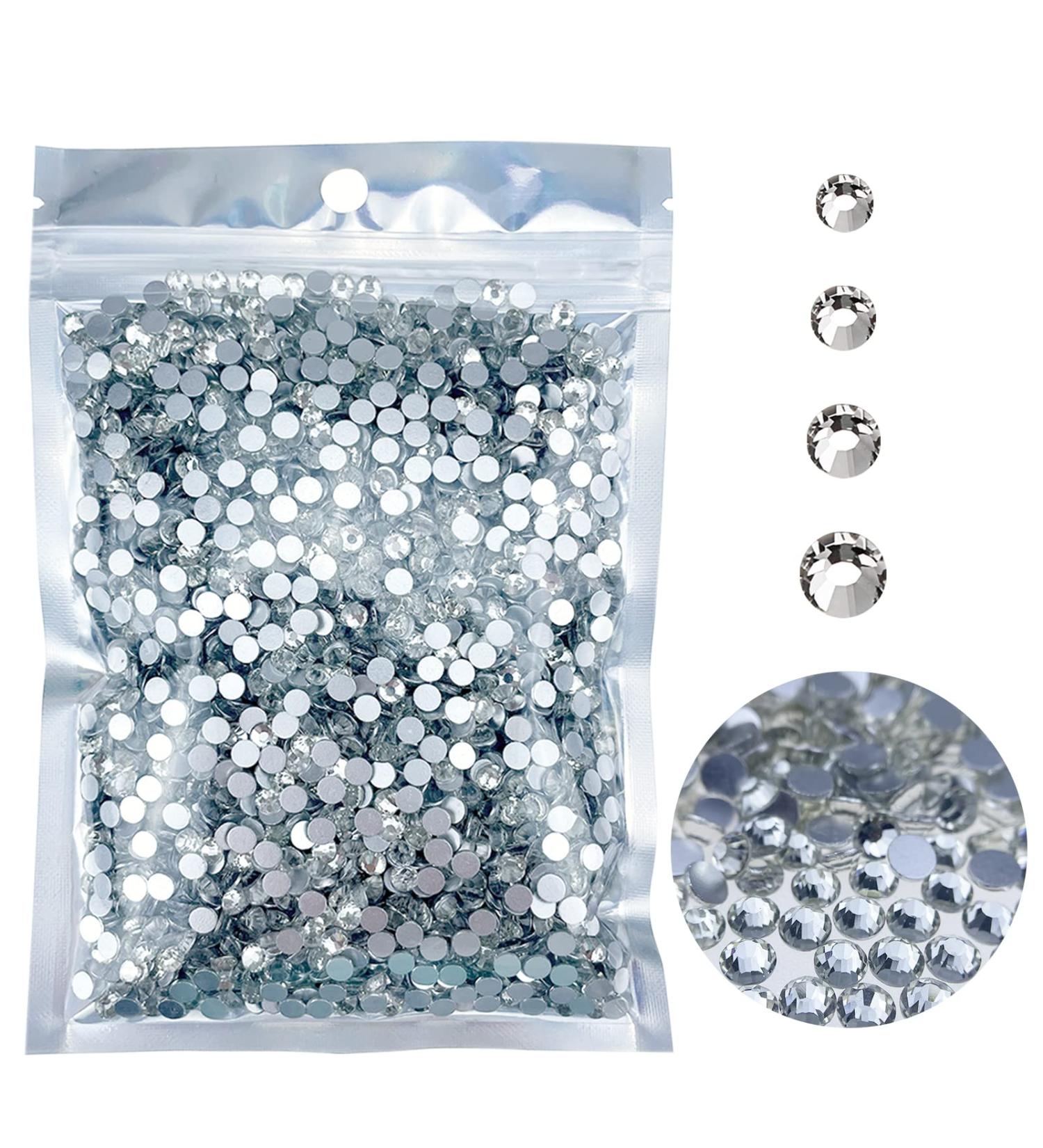 4320Pcs SS20 Clear-Crystal Flatback Rhinestones Bulk for DIY Crafts - 5mm Silver Gems for Nails, Dance Costumes, Clothes, Shoes, Tumblers - Wholesale Glass Diamonds Stones - HINABTRU - Buy Online on SooperMarket.com