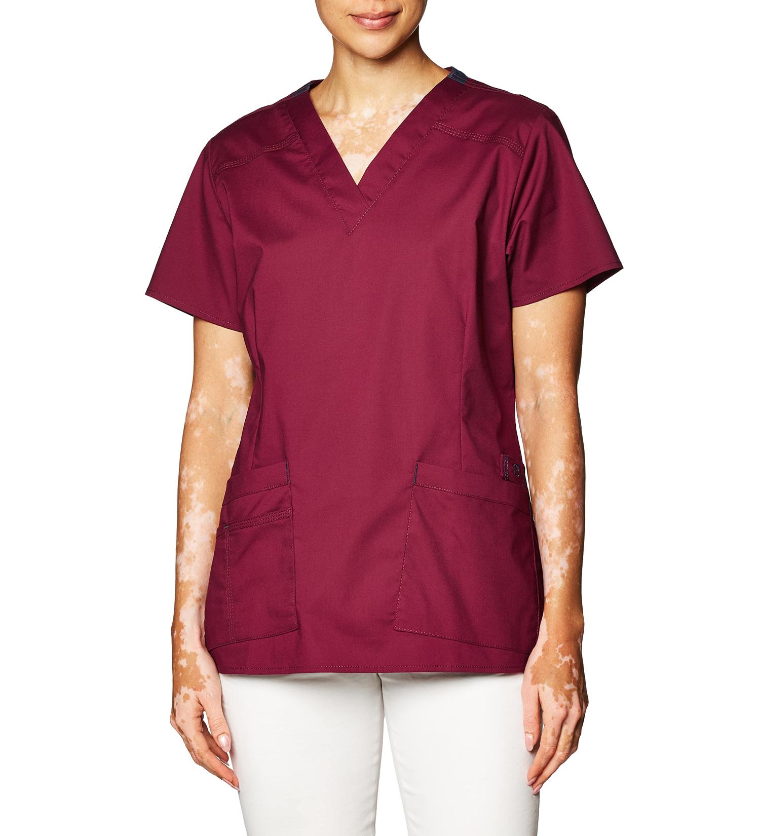 WonderWink Wonderflex Verity Women's Scrub Top in Wine - Size Large - Buy Online on SooperMarket.com