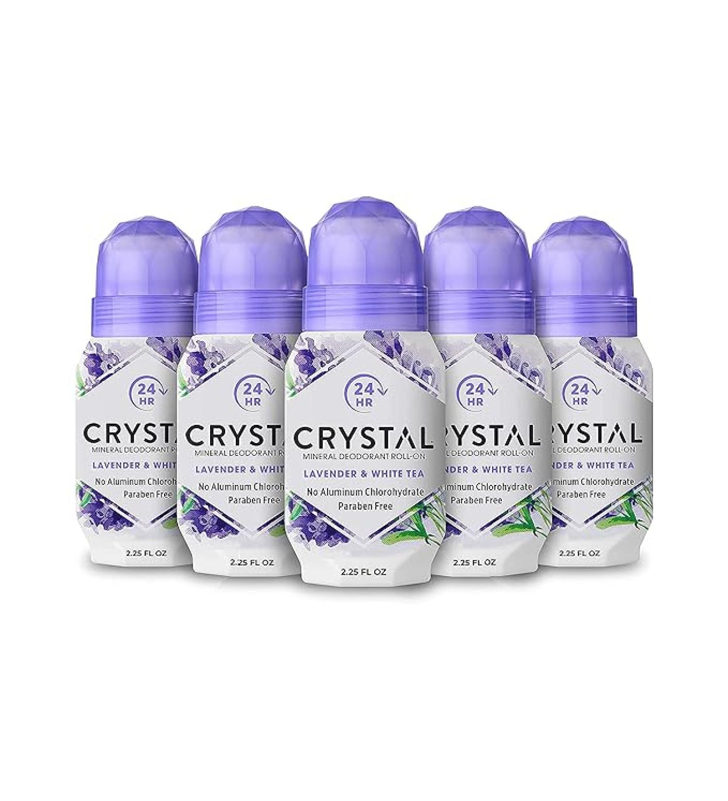 CRYSTAL Deodorant Mineral Deodorant Roll-On  Lavender & White Tea 2.25 oz (Pack of 5) - Buy Online on SooperMarket.com