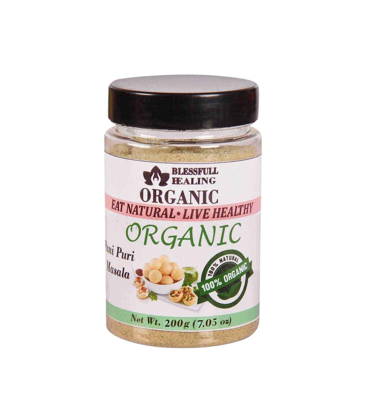 Blessfull Healing Organic Pani Puri Masala 200 Gram Airtight Container (Packing May Vary) 200 Gram 7.05 oz - Buy Online on SooperMarket.com