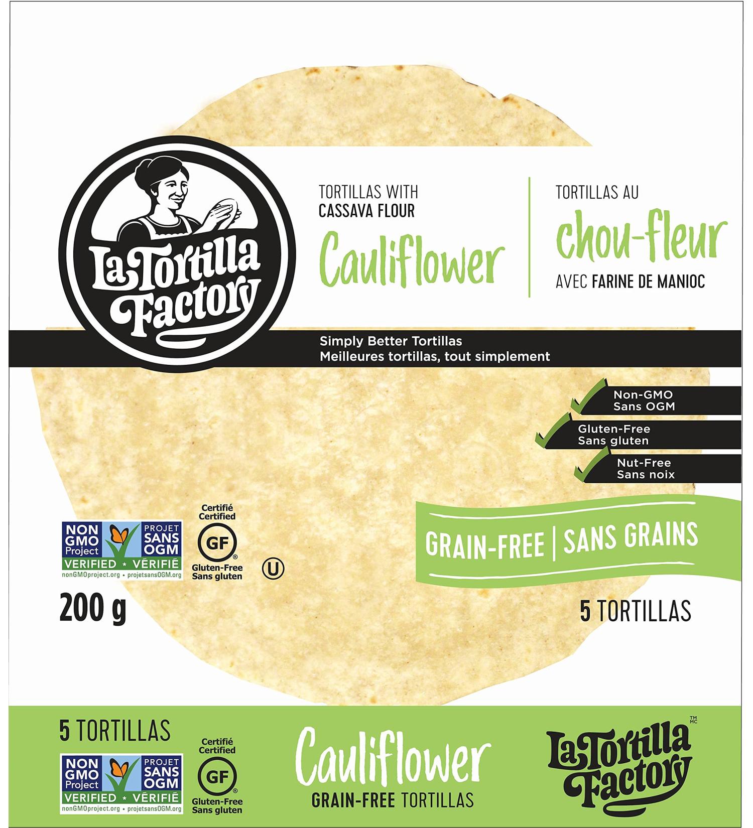 La Tortilla Factory Cauliflower Tortillas 5 Count (Pack of 1) - Buy Online on SooperMarket.com