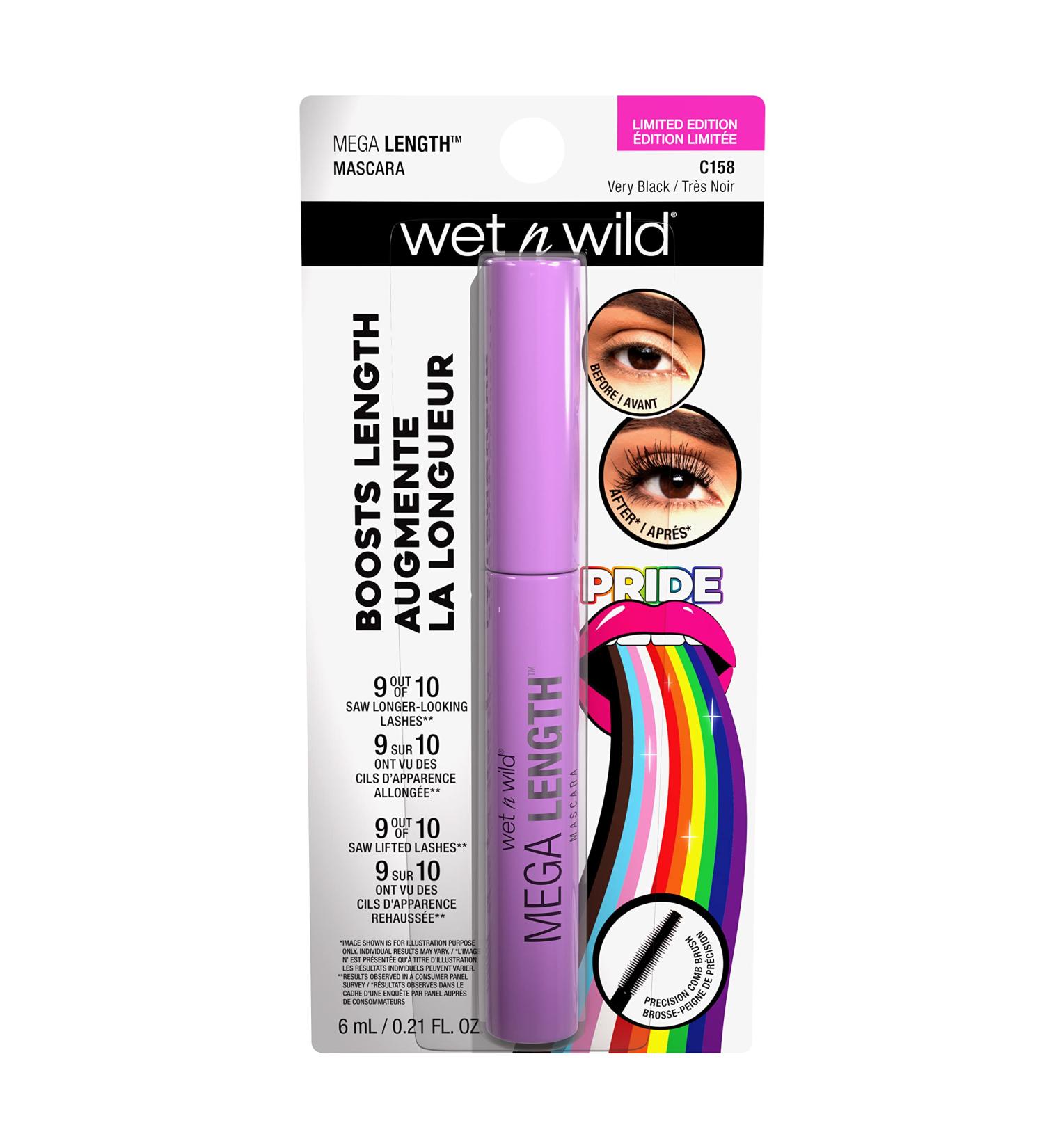 Wet n Wild Pride Collection Mega Length Mascara - Ophthalmologist-Tested | Lengthening Formula - Buy Online on SooperMarket.com