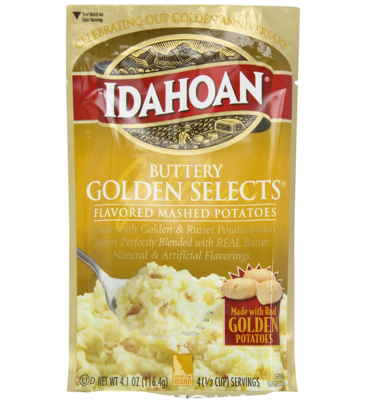 Idahoan Buttery Golden Selects Mashed Potatoes 4.1oz (Pack of 10) - Delicious and Easy to Make - Buy Online on SooperMarket.com
