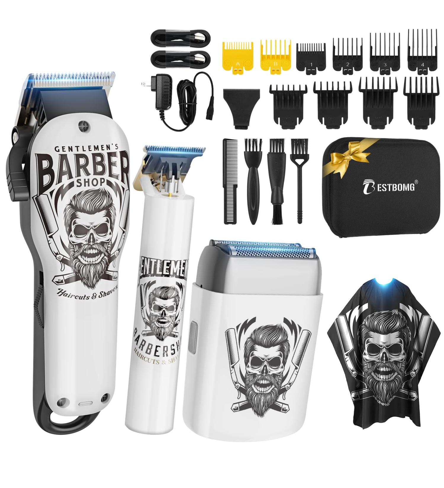 BESTBOMG Professional Hair Clippers for Men | Electric Beard Trimmer Kits & Sets | Ceramic T-Blade Shavers for Barbers & Gifts - Buy Online on SooperMarket.com