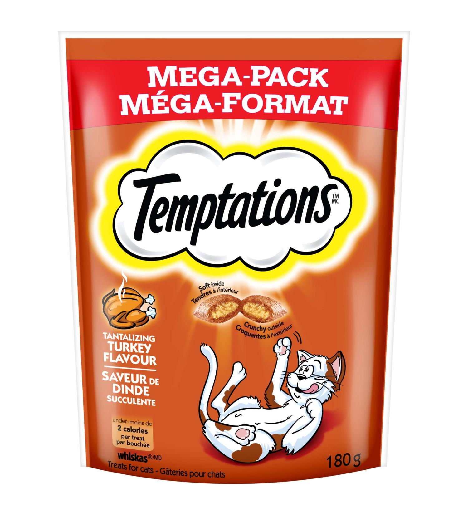 TEMPTATIONS Adult Cat Treats Tantalizing Turkey Flavour 180g (10 Pack) 180 g (Pack of 10) Turkey - Buy Online on SooperMarket.com