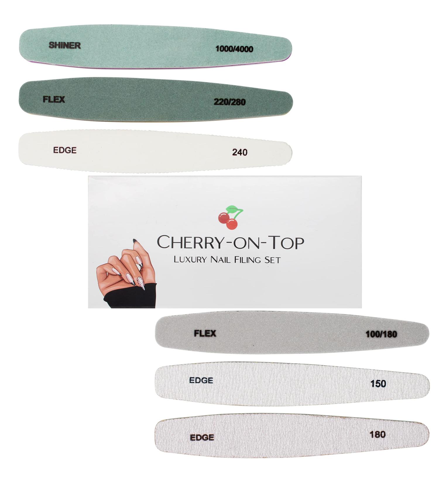 Nail File and Buffer Set Professional Nail File Set 6pc Gel Nail Files and Buffers Set Inc 100/180 Grit Nail Buffer and Nail Polisher Files