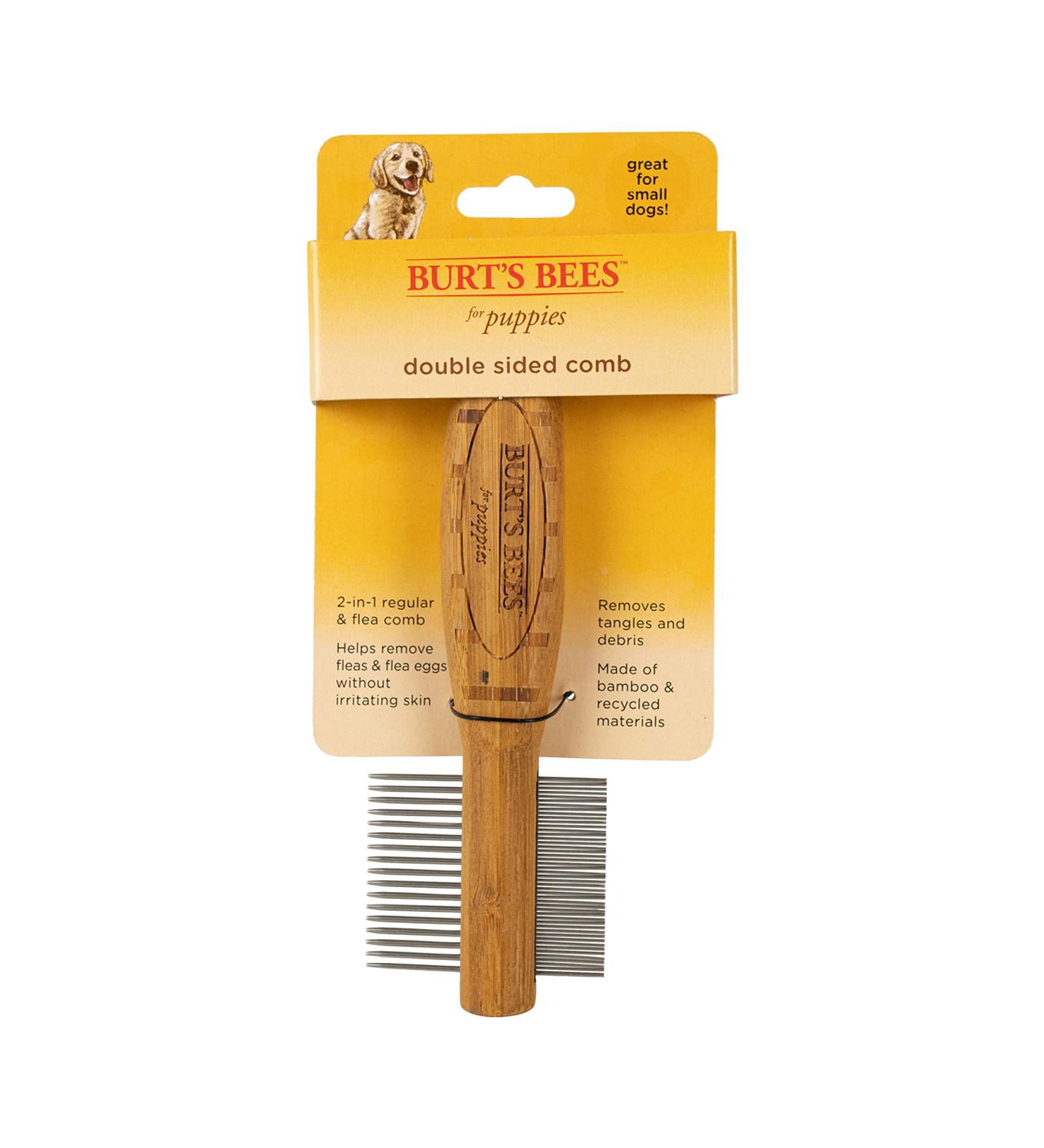 Burt's Bees for Puppies Double Sided Comb | 2-in-1 Grooming Tool for Puppies & Small Dogs | Dog Comb Removes Fleas & Flea Eggs Comfortably and Safely for All Dogs Gold 1 - Pack Double Sided Comb - Buy Online on SooperMarket.com