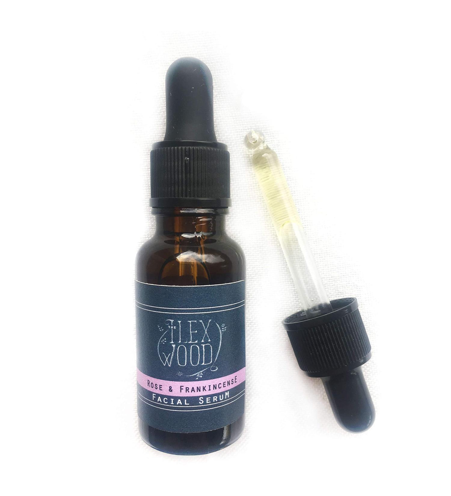 The Ilex Wood - Rose and Frankincense Face Serum - 100% Natural Vegan Moisturising Anti Ageing Wrinkle & Line Reducing Ingredients Cruelty Free Palm Oil Free Plastic Free Handcrafted - 20ml - Buy Online on SooperMarket.com