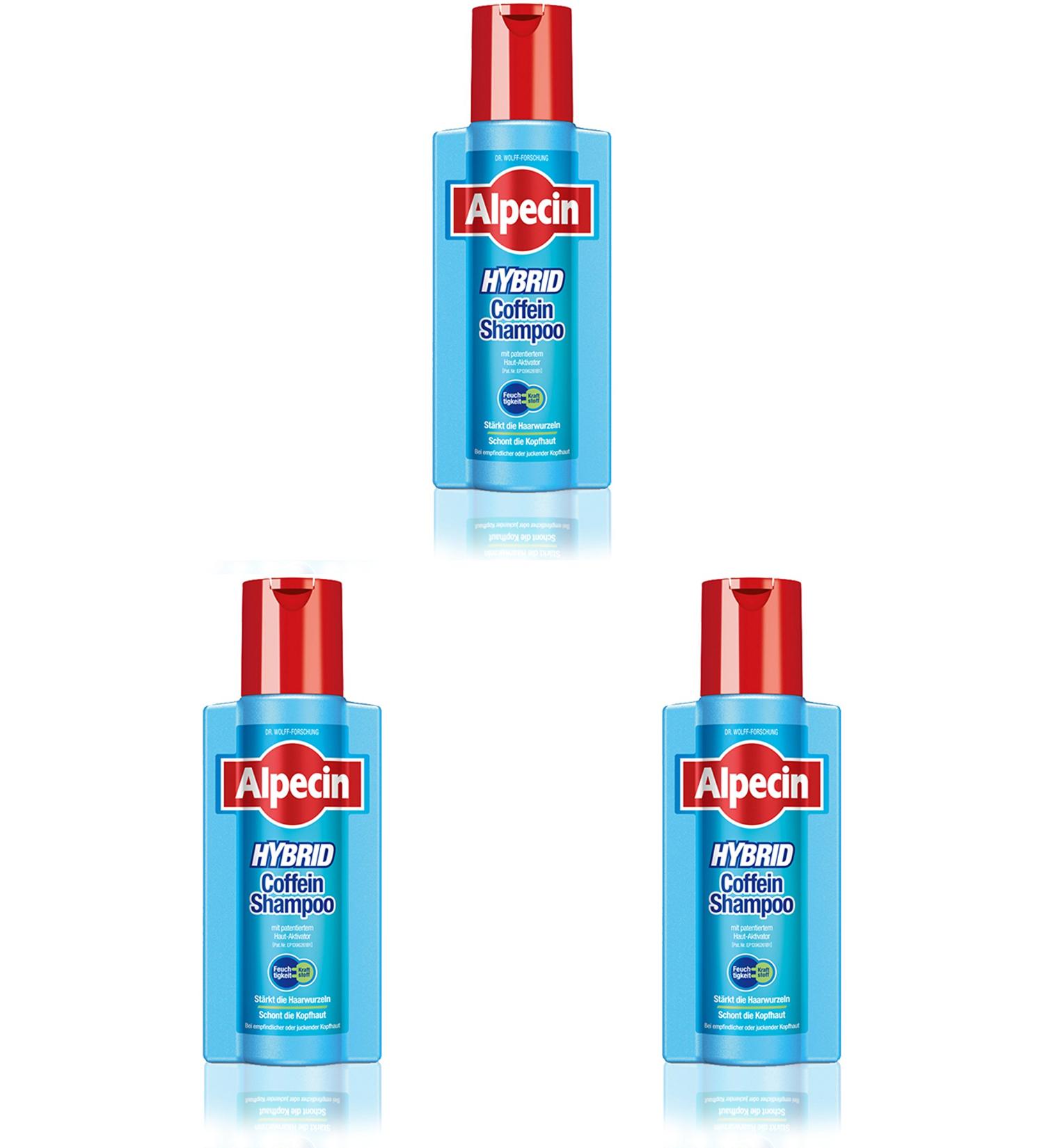 Alpecin Hybrid Caffeine Shampoo 3x 250ml. Caffeine 83.33 ml (pack of 3)