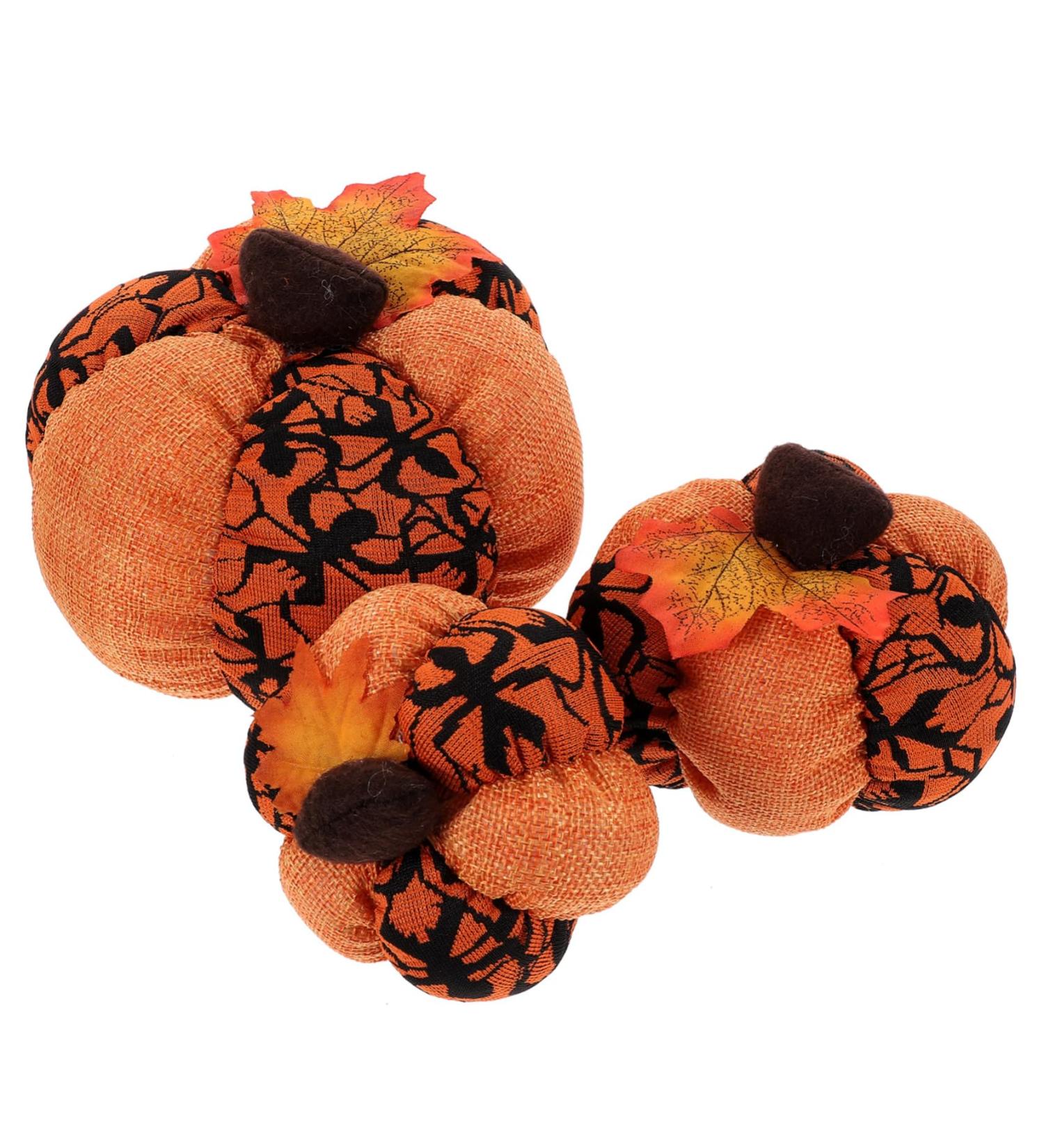 ORFOFE 3pcs Halloween Pumpkin Photography Props Pumpkin Plush Thanksgiving Throw Pillow Pumpkin Stuffed Animal Halloween Pumpkin Adorn Pumpkin Shaped Home Decor Desktop Supplies Pp Cotton Orange2 15X15X15CM - Buy Online on SooperMarket.com