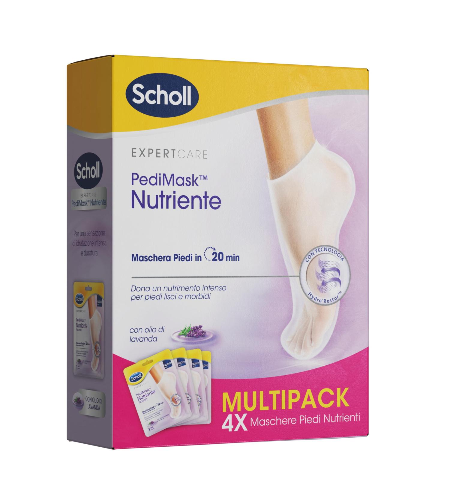 Scholl Pedimask Foot Mask with Lavender Oil - 4 Pairs Moisturizing Socks for Soft Feet | International Shipping - Buy Online on SooperMarket.com