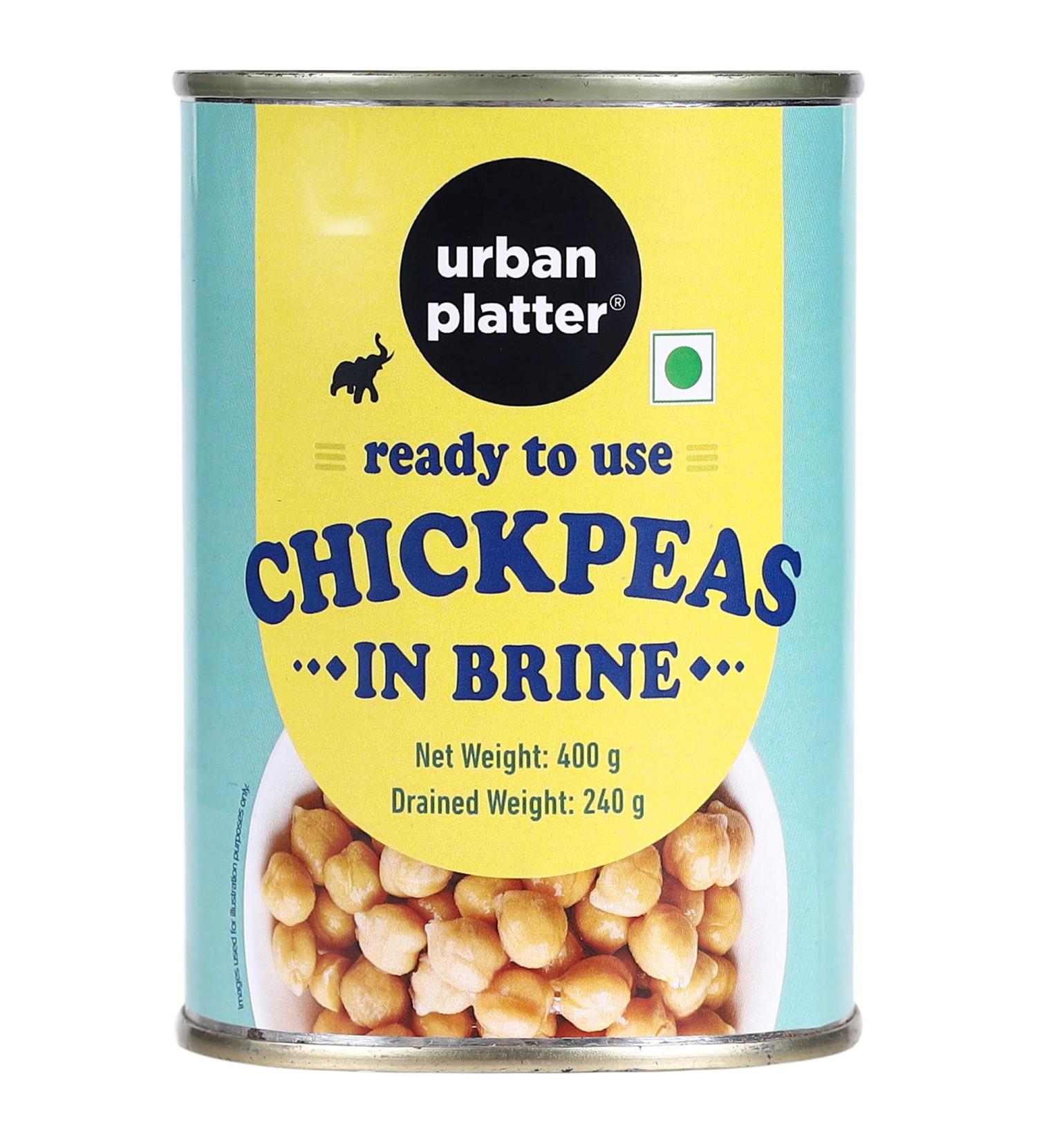 Urban Platter Ready To Use Chickpeas in Brine 400g (Canned Drained Weight 240g) - Buy Online on SooperMarket.com