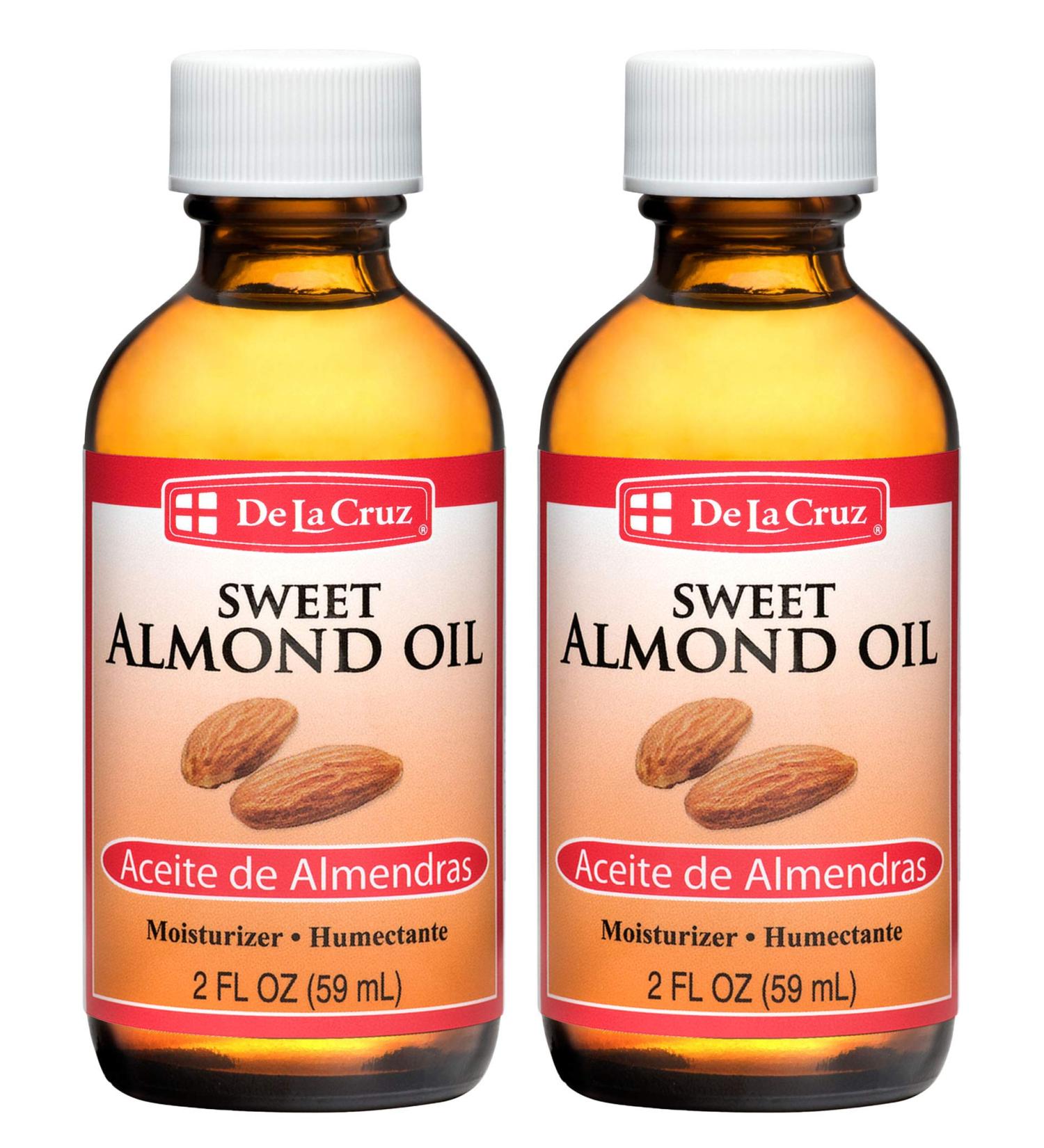 De La Cruz Sweet Almond Oil - 2 fl oz (Pack of 2) - Expeller Pressed for Skin and Hair - Buy Online on SooperMarket.com