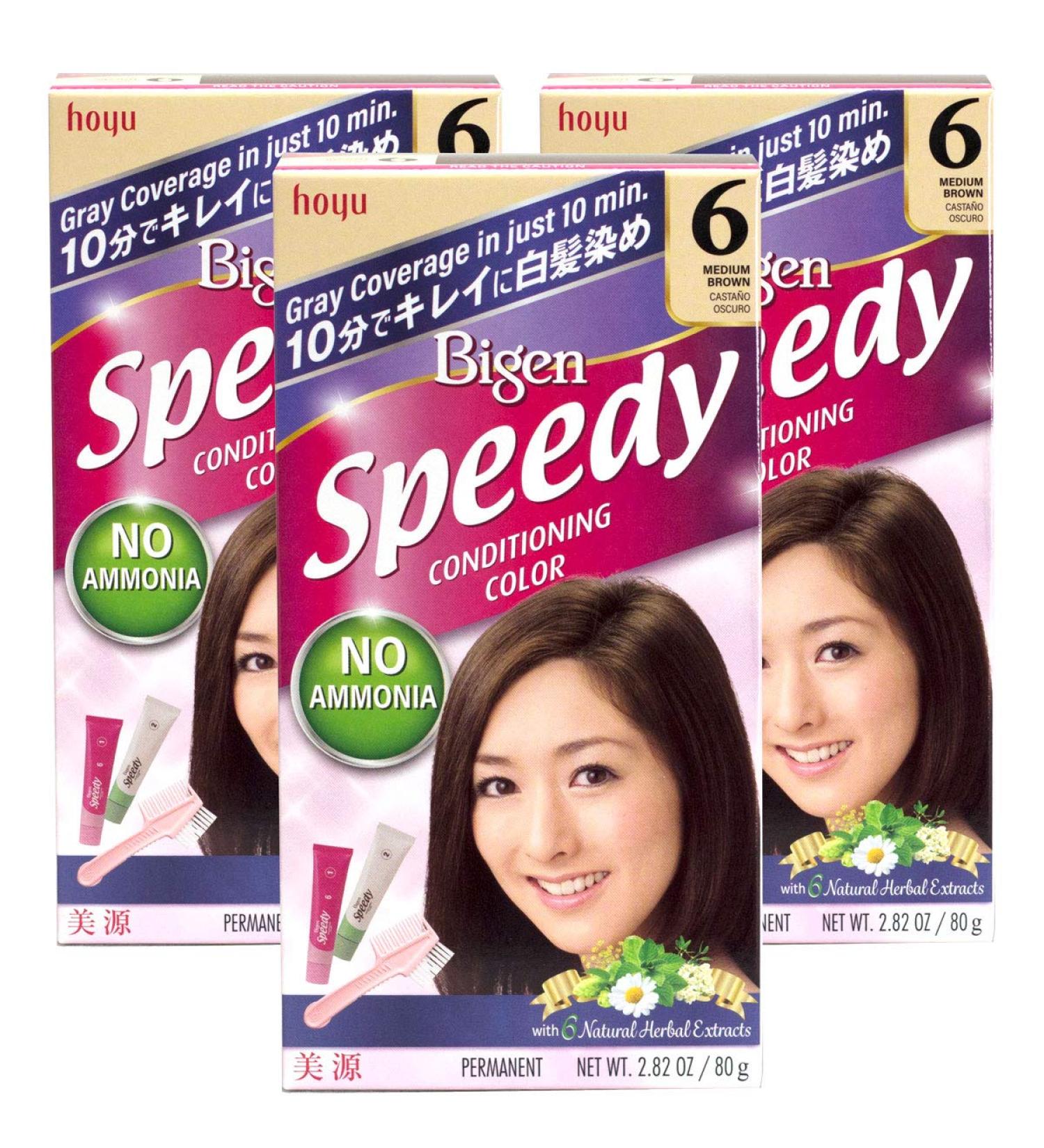 Bigen Speedy Conditioning Color Kit: 6 Medium Brown - 3 Pack