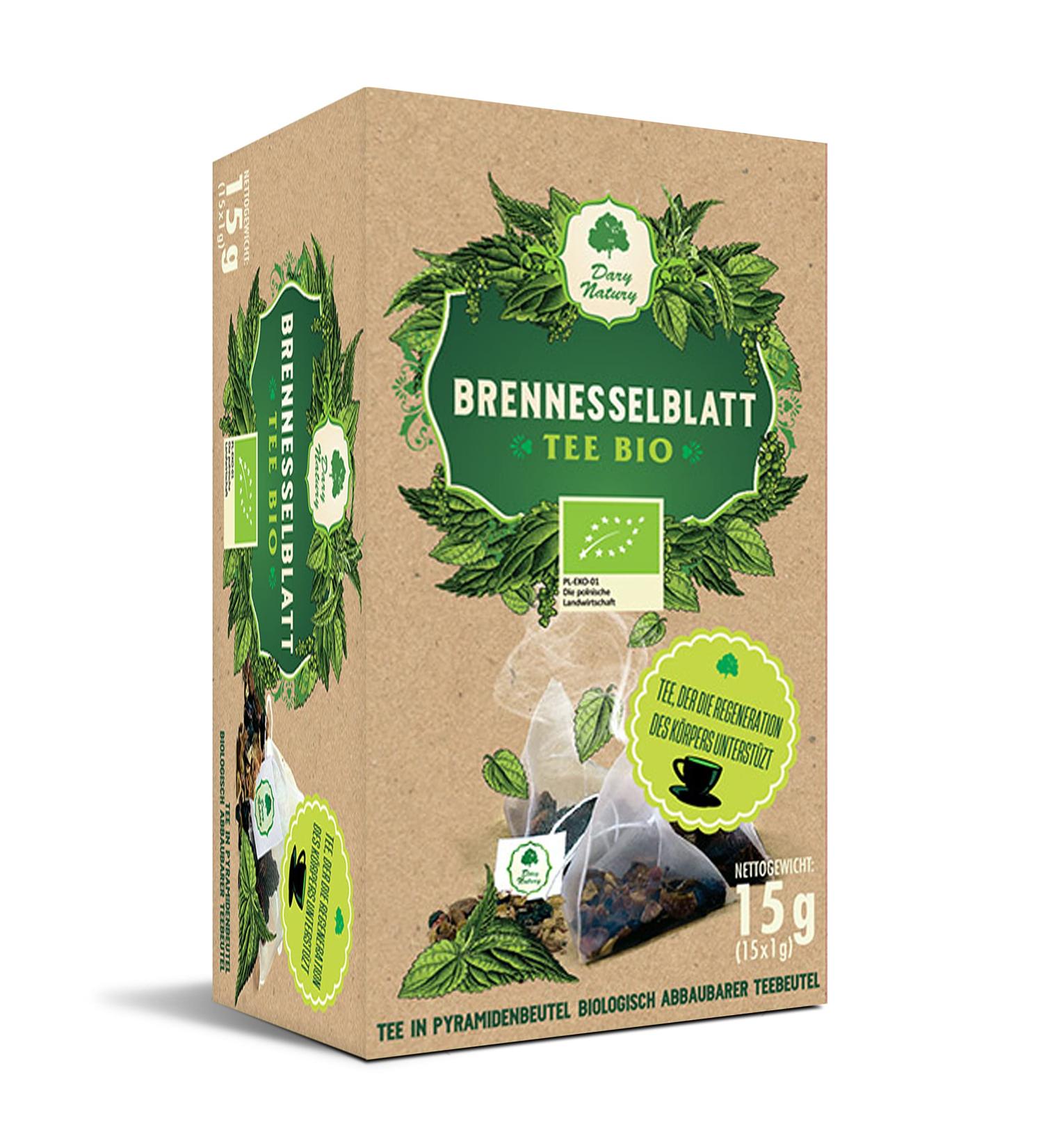 Nettle Tea Pyramid Bio Organic Nettle Leaves Tea Bags | Eco-Friendly & Health Benefits | 15x1g - Buy Online on SooperMarket.com
