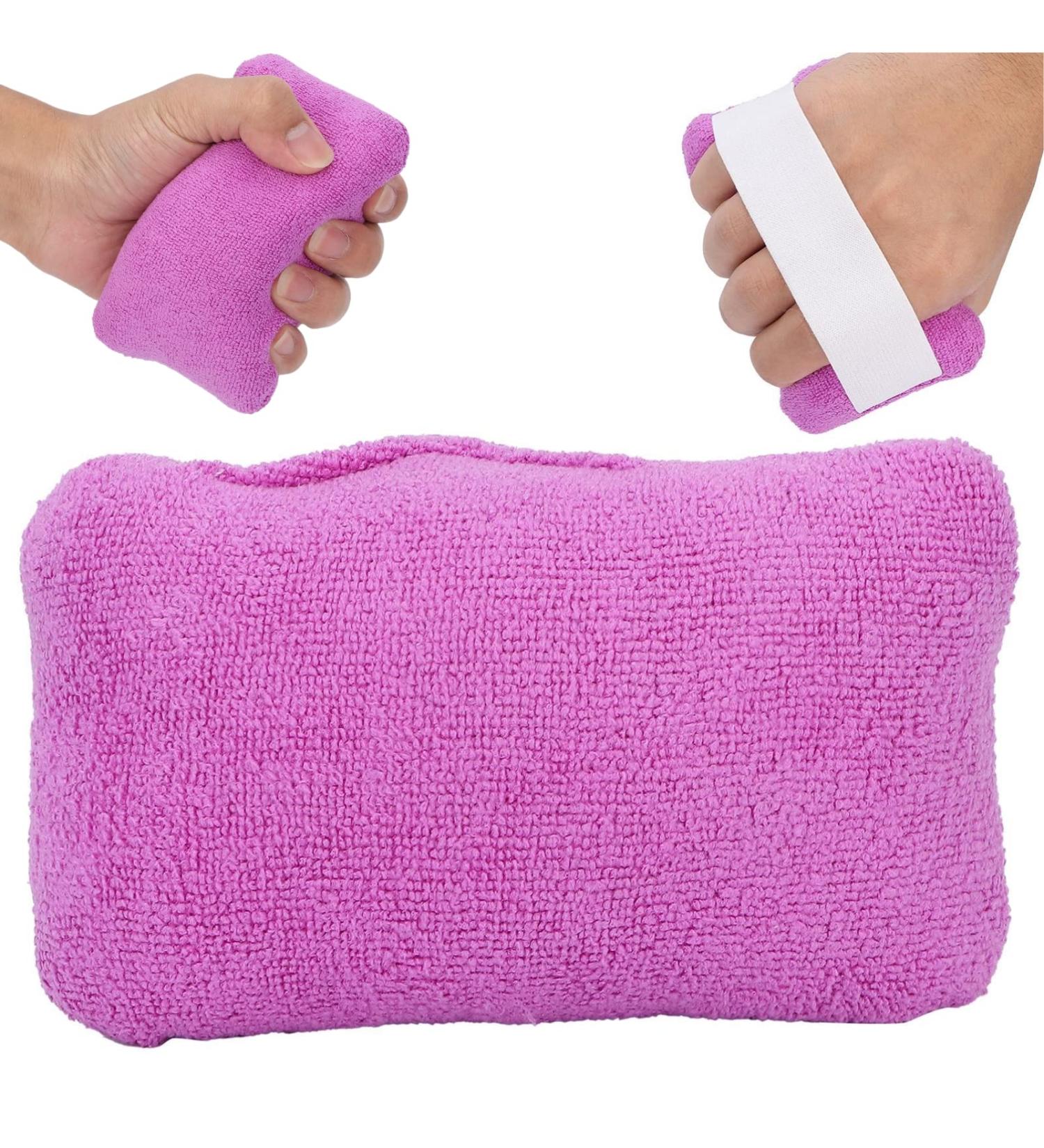 FILFEEL Palm Grip Hand Contracture Cushion with Elastic Band Pad Hand Grab Bar for Elderly Care Grabbing Pad for Bedridden Patients Hand Finger Aid Protector Finger Rehabilitation Training Device - Buy Online on SooperMarket.com