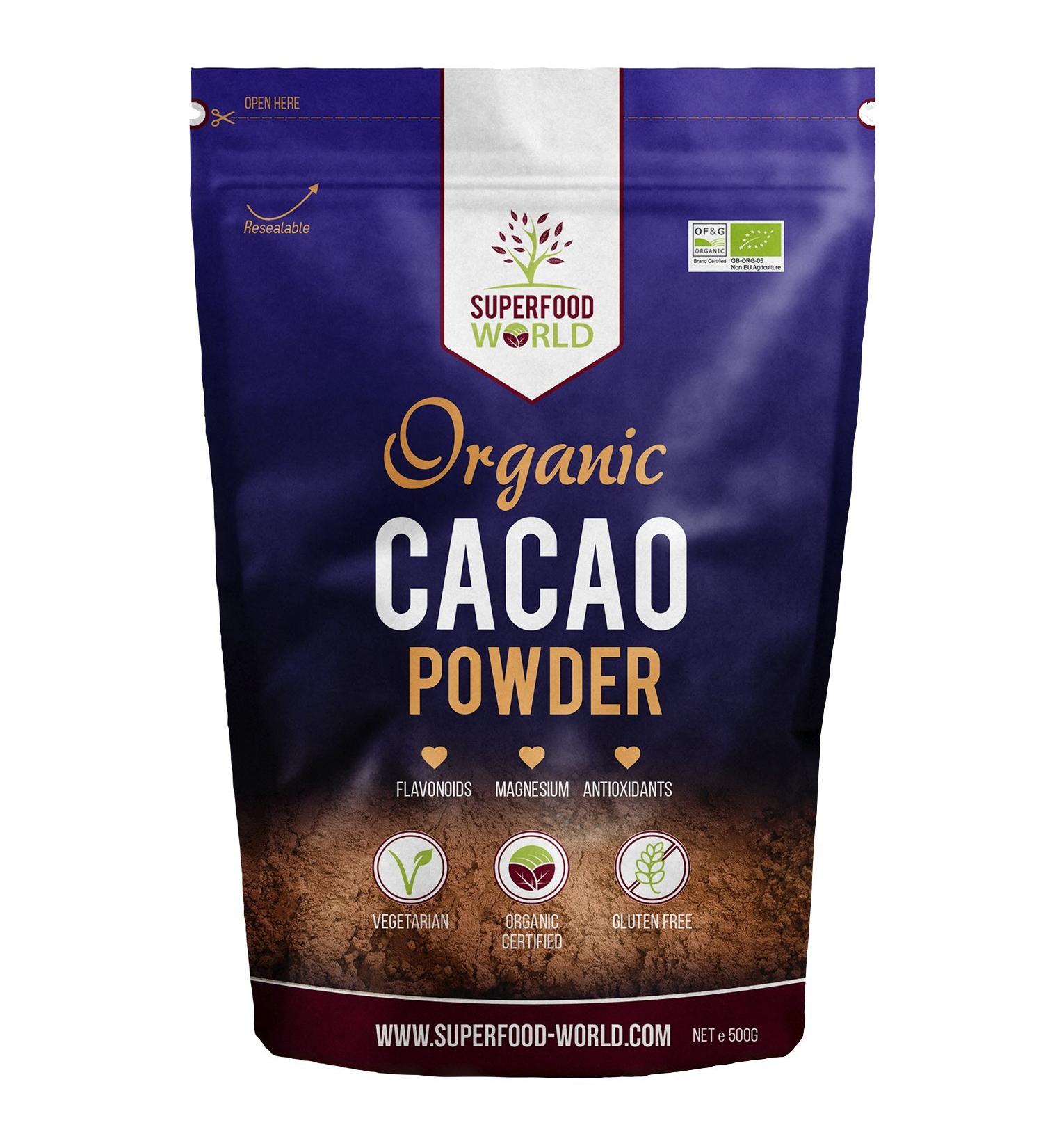 Premium Organic Peruvian Raw Cacao 500g - Rich in Magnesium & Flavonoids - Ideal for Hot Chocolate, Smoothies & Baking - Buy Online on SooperMarket.com