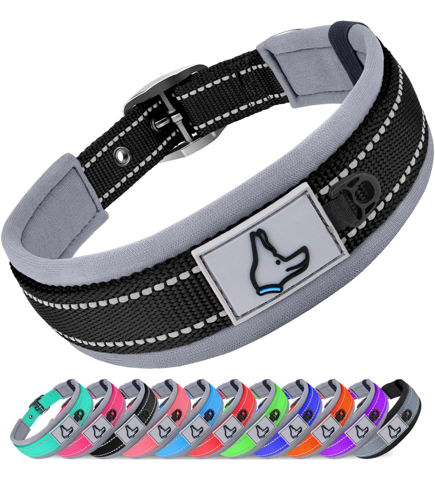 Joytale Softly Padded Neoprene Dog Collar for Small Dogs - Reflective Nylon Wide Collar - Black (1 Pack) - Buy Online on SooperMarket.com