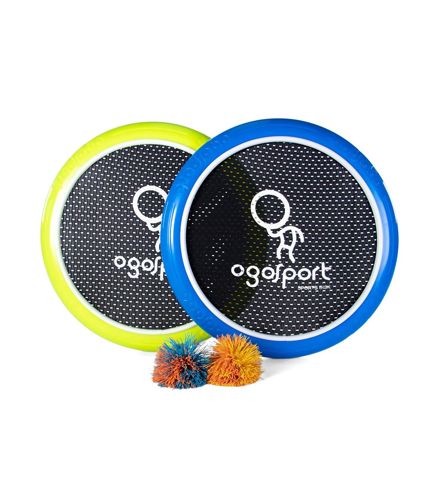 OgoDisk XS Disc Set with 2 OgoSoft Balls - Bouncy Outdoor Toy Game for Kids & Adults - Blue/Green - Buy Online on SooperMarket.com