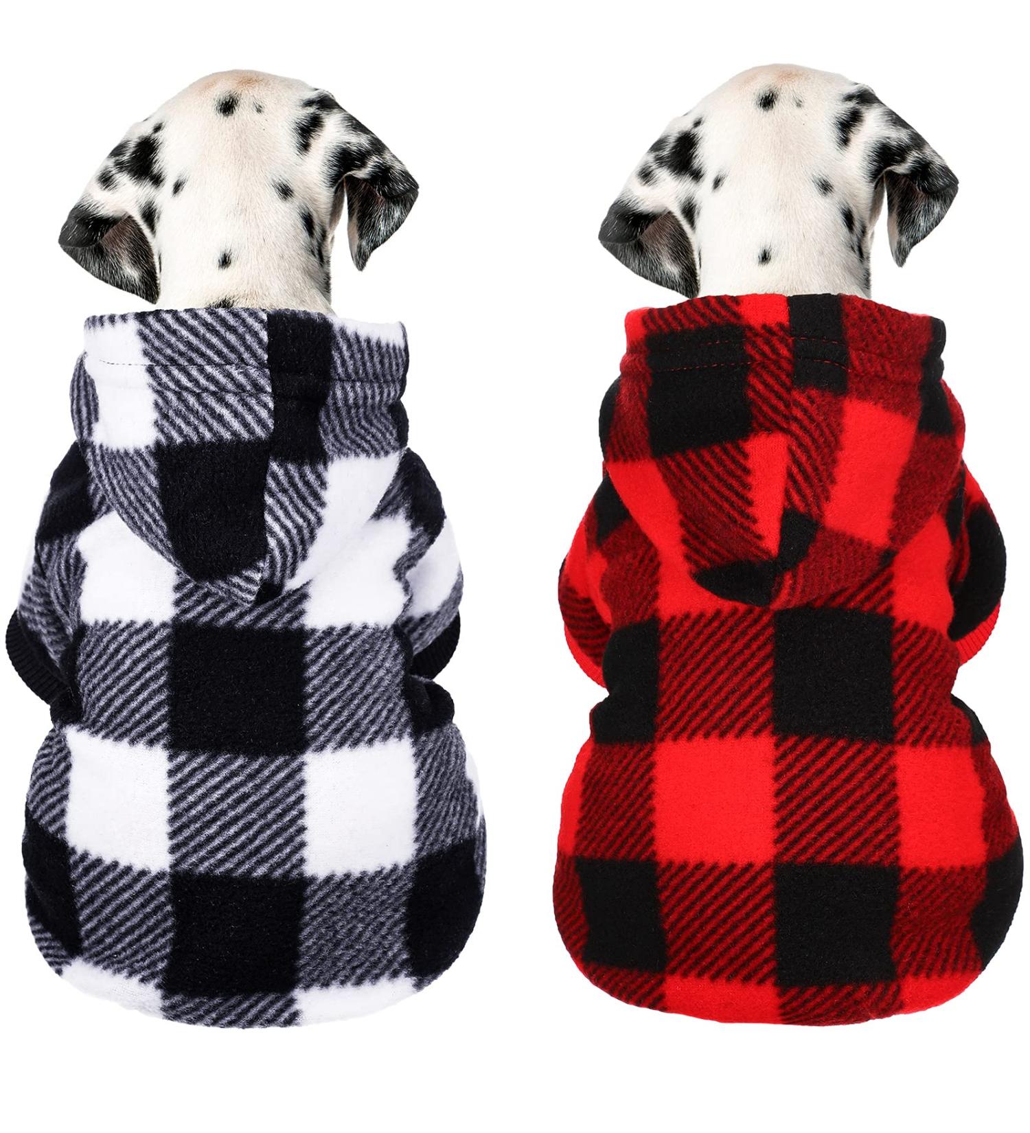 Frienda Plaid Dog Hoodie with Hat - Warm Winter Pet Clothes for Small Medium Puppy (Medium) - Buy Online on SooperMarket.com