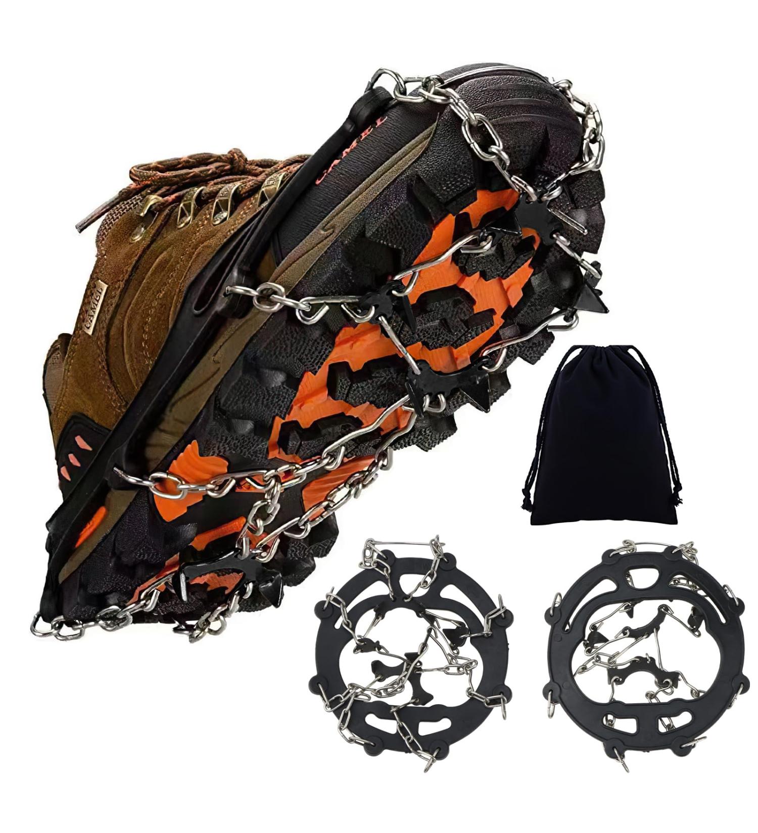 Zjrung Spikes for Mountain Shoes - 16x16cm Black Ice Claws for Snow & Hiking - Ultimate Outdoor Shoe Chains for Climbing & Slippery Conditions - Buy Online on SooperMarket.com