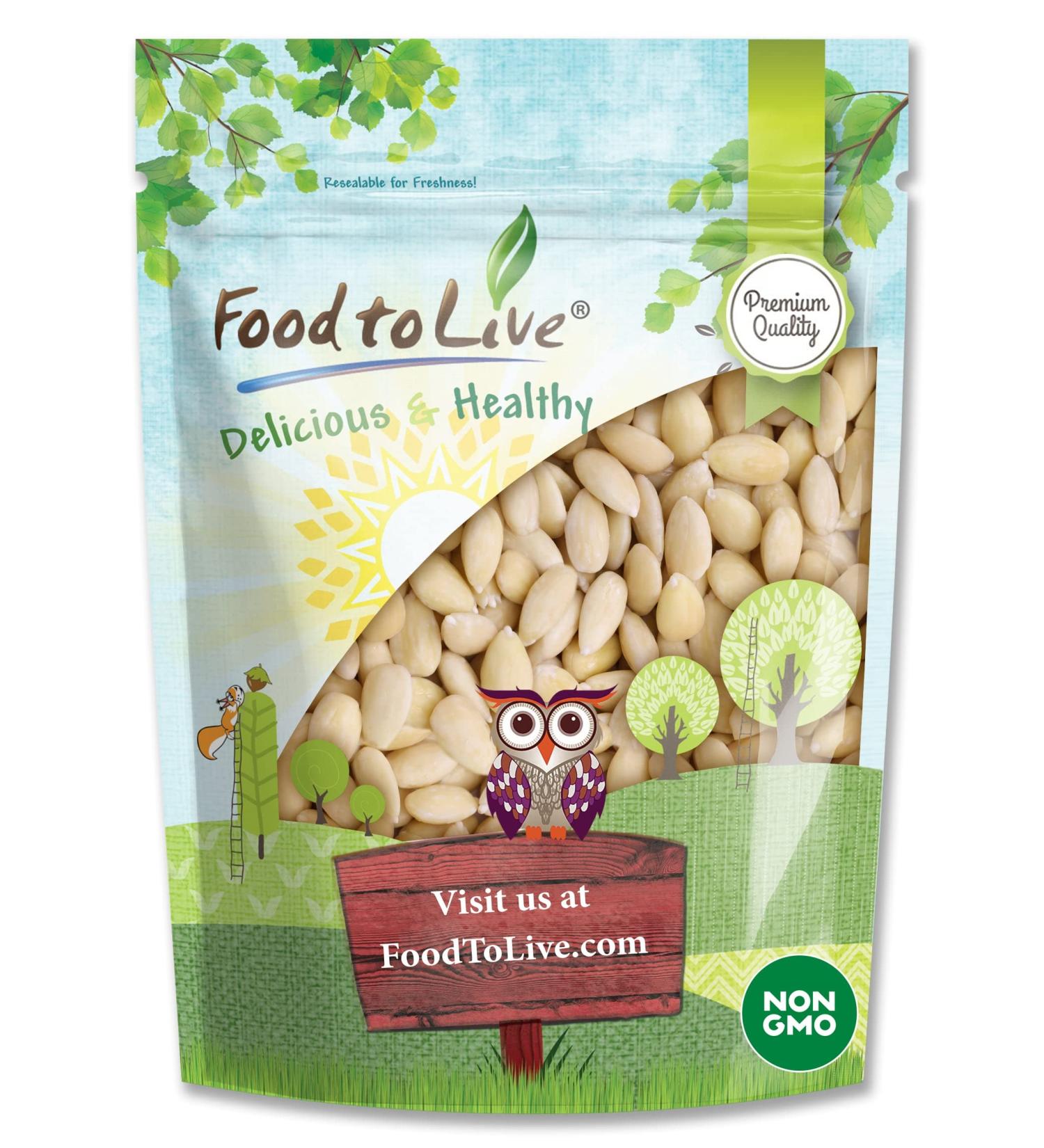 1lb Blanched Whole Almonds - Non-GMO Raw Unsalted Almonds, High Protein & Fiber, Keto Vegan Kosher Snack for Desserts - 1lb Pack - Buy Online on SooperMarket.com