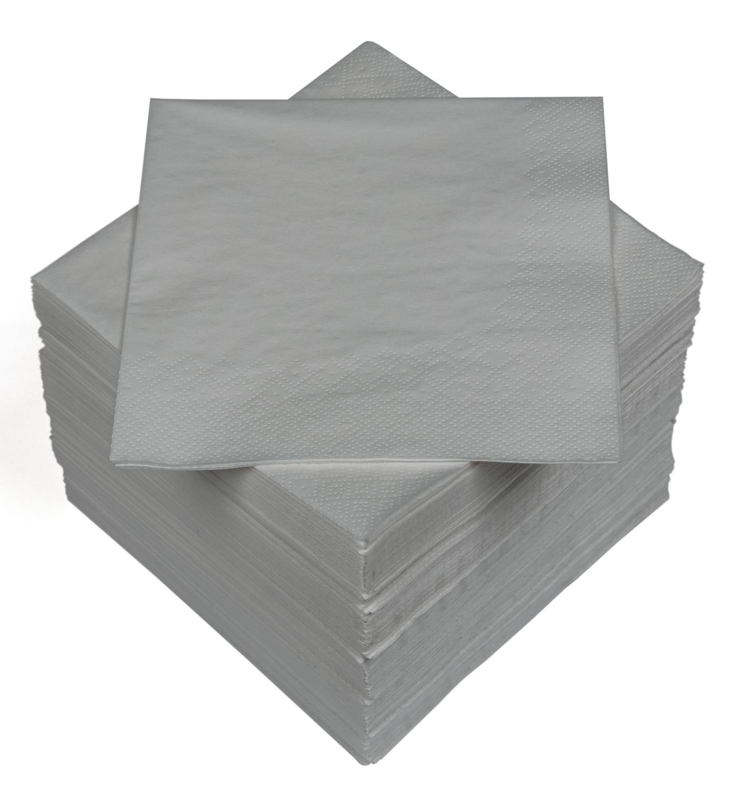 HEKU 100 Single-Colored 3-Layer Napkins | 33x33cm | High-Quality Absorbent Napkins for Events & Gastronomy | Stylish Silver 5-Pack - Shop Internationally! - Buy Online on SooperMarket.com