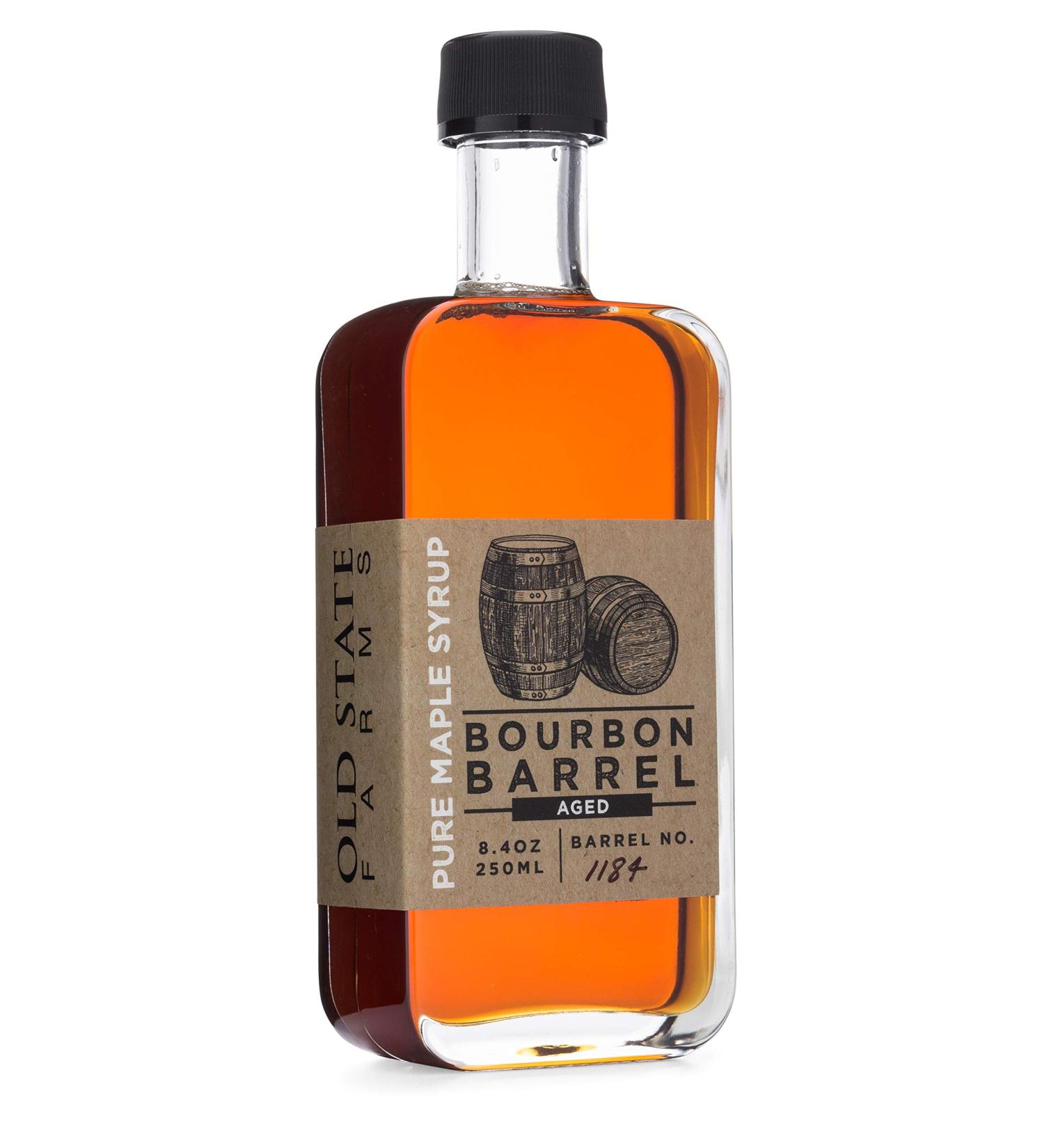 Old State Farms Bourbon Barrel Aged Pure Maple Syrup 8.4oz - Organic, Gluten Free, Vegan, Non-GMO - Buy Online on SooperMarket.com