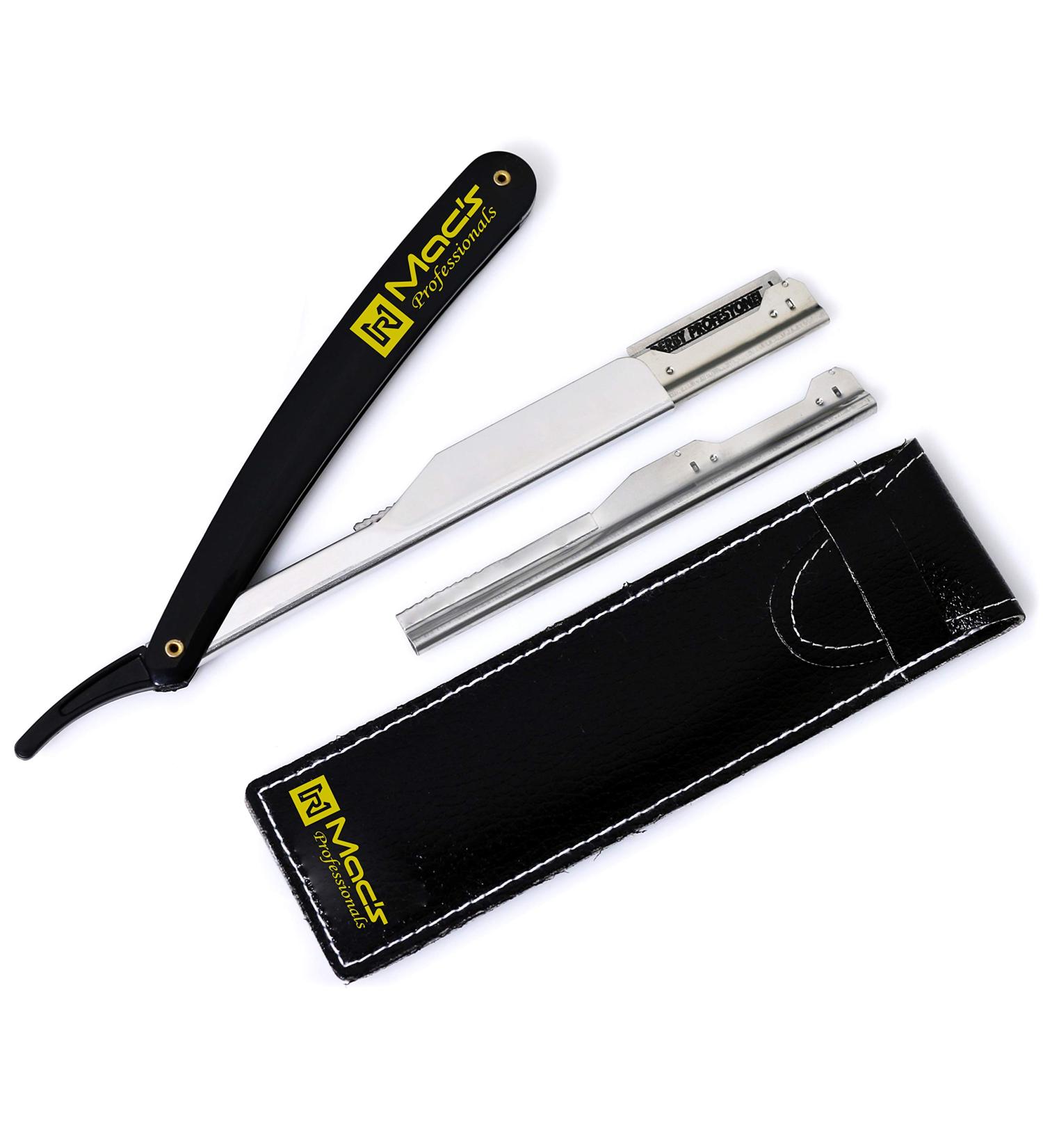 Professional Barber Straight Edge Half Blade Exchangeable Balde Barber Shaving Razors Macs Brand-50-01 (Black) - Buy Online on SooperMarket.com