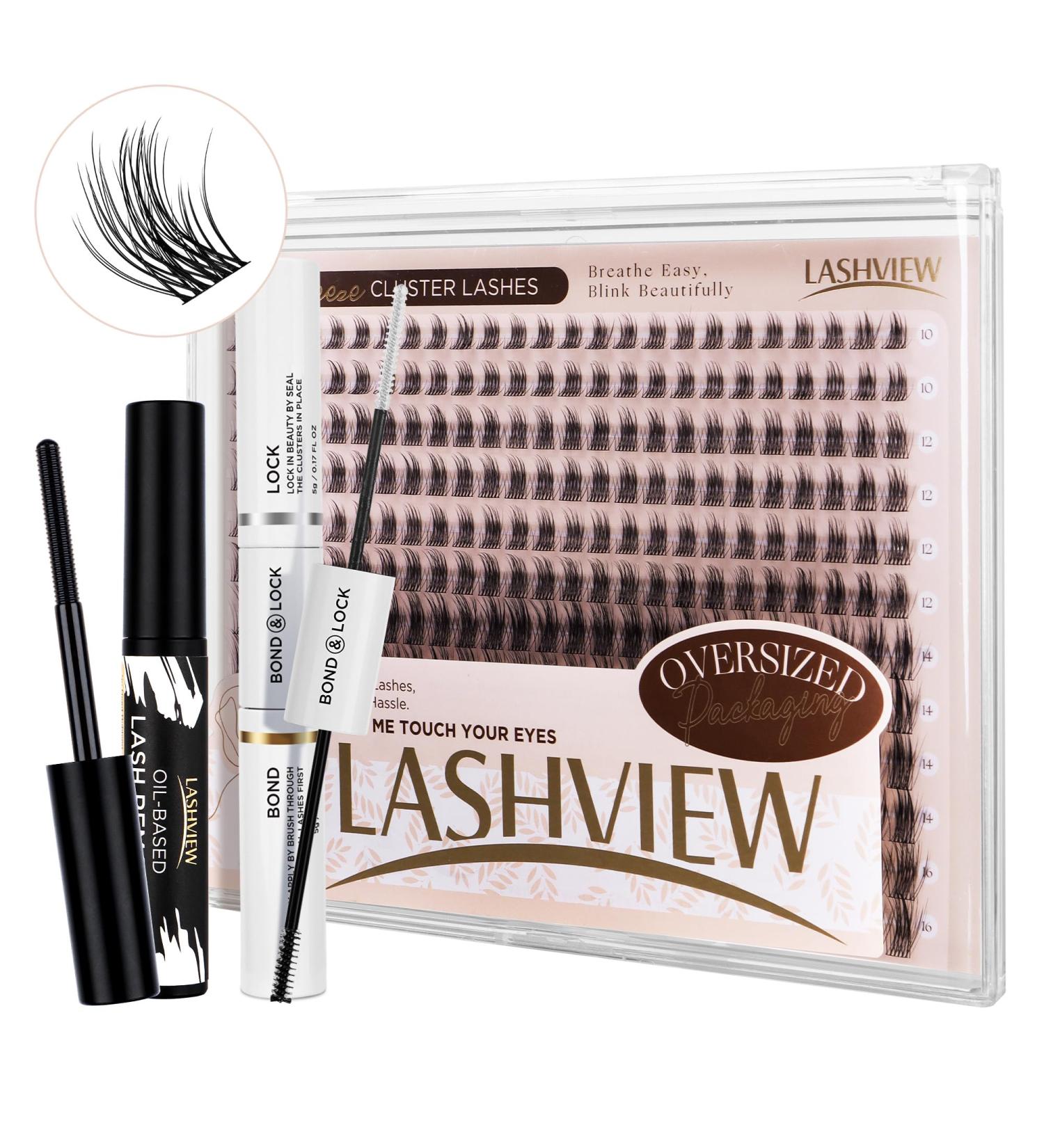 Lashview Cluster Lashes 300 PCs - DIY Natural Look Eyelash Extensions with Soft Bands & Lash Bond | D-Big Kit 705DBIG - Buy Online on SooperMarket.com